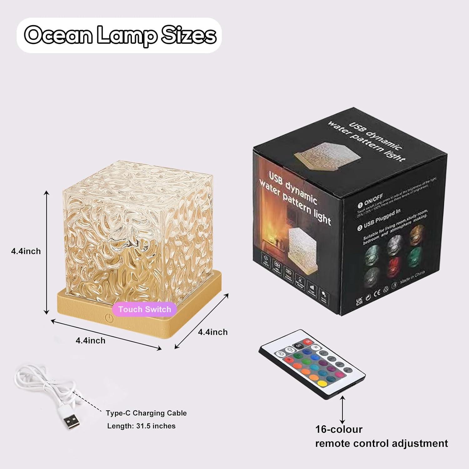 Proyector de Olas del Océano ZLDYPINK Luz Nocturna 3D 16 Colores