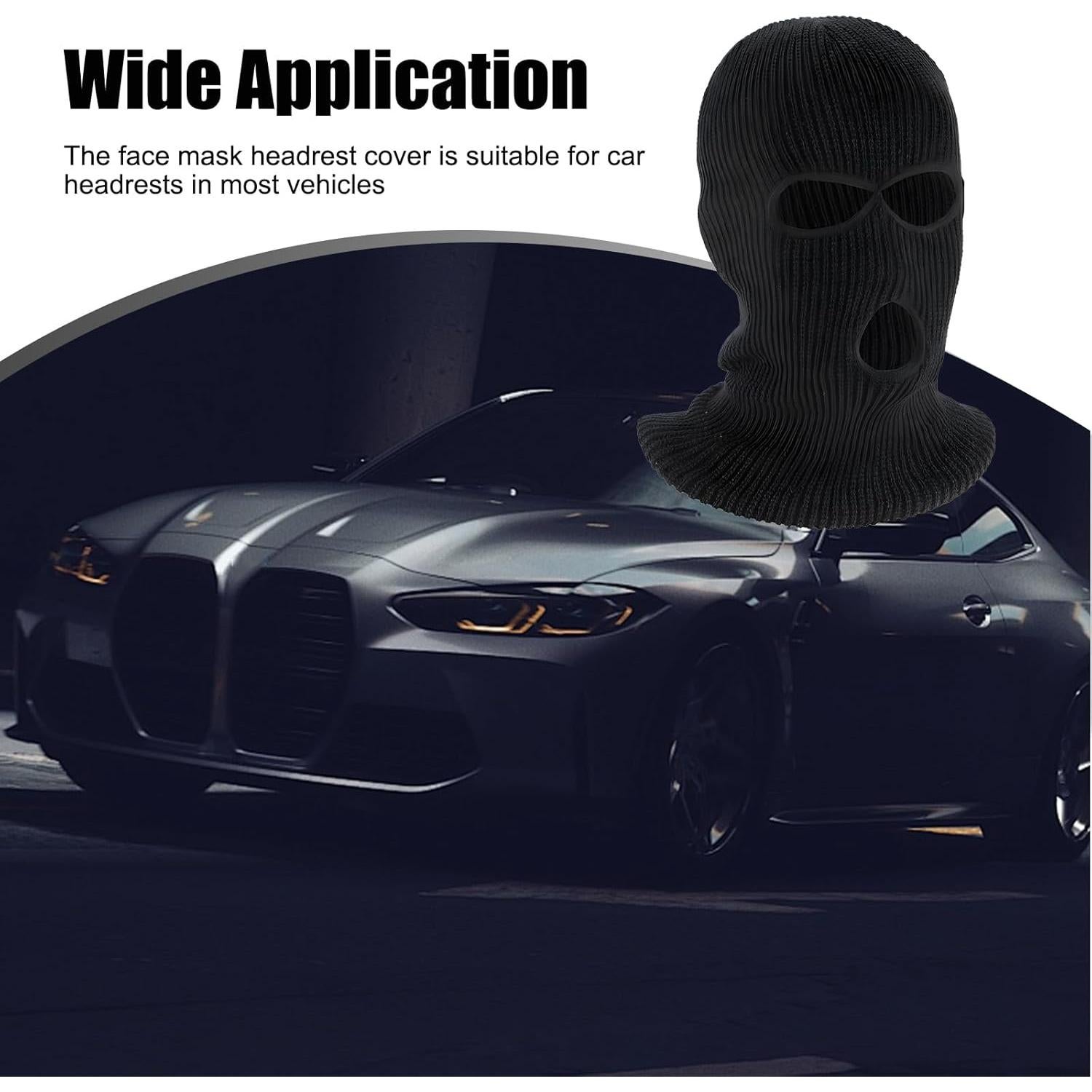 Funda de Reposacabezas de Coche Flygun 2 PCS Negro Diseño Divertido