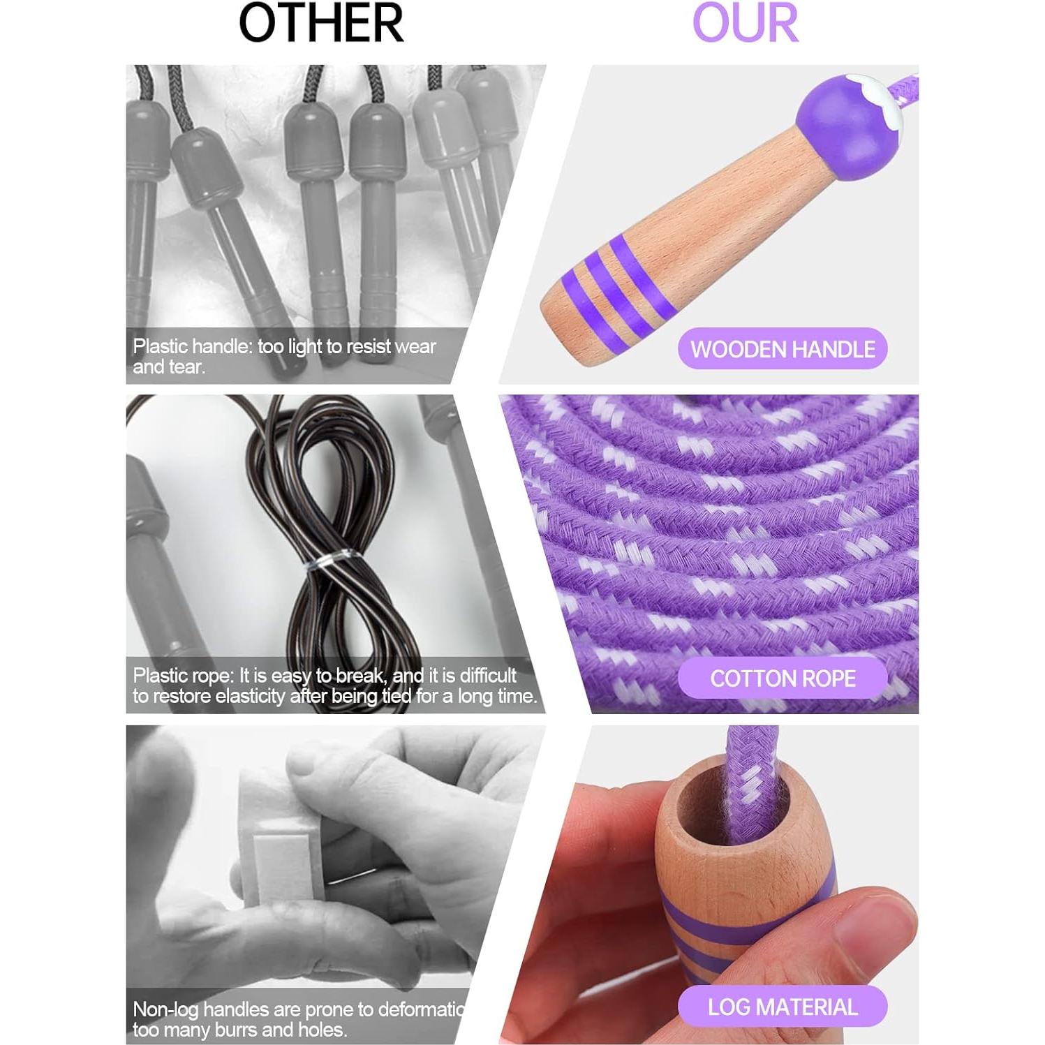 Cuerda de saltar ajustable Lorvain para niños 2.6m