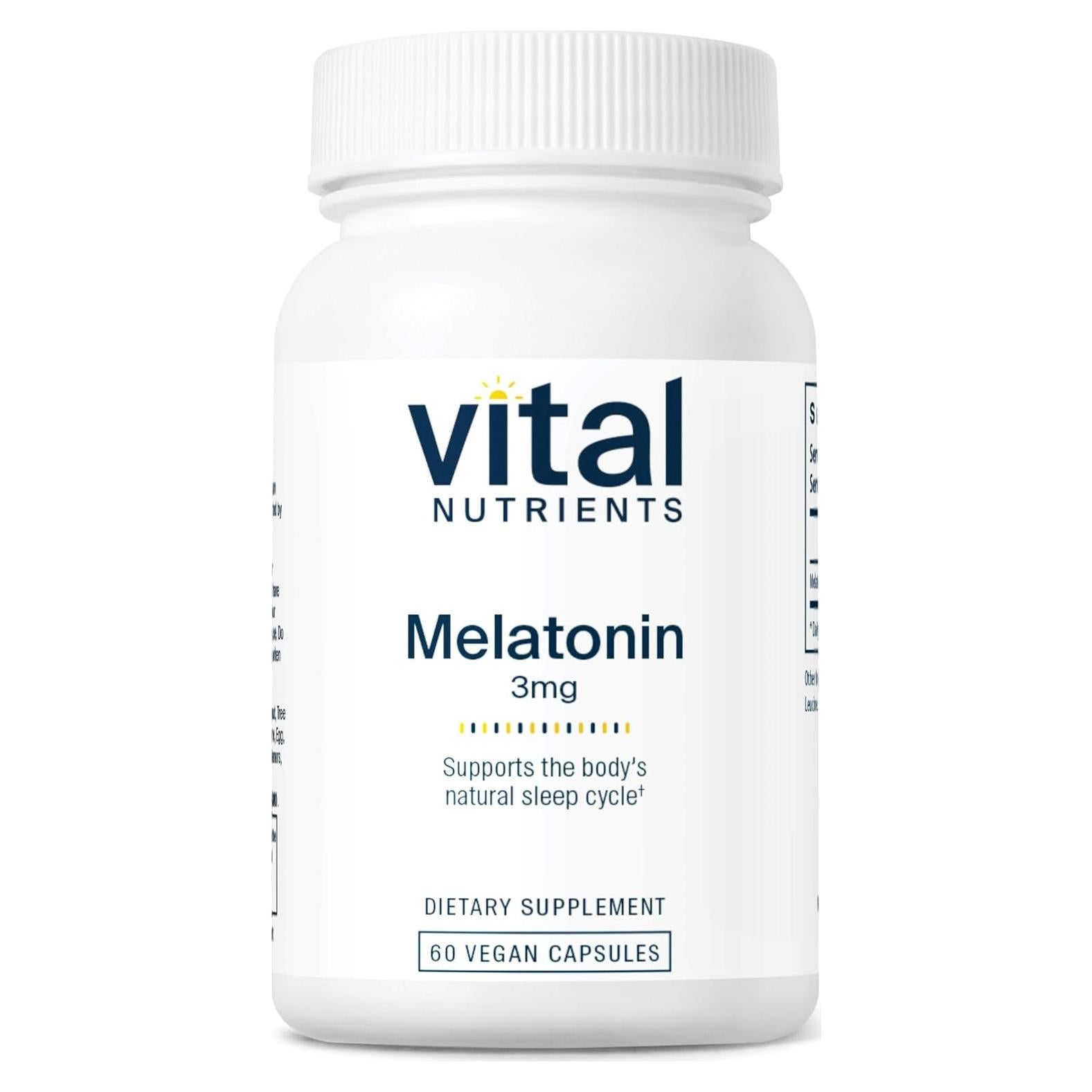 Melatonina 3mg Vital Nutrients Vegana 60 Cápsulas Suplemento
