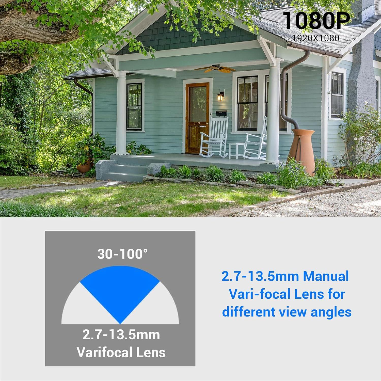 Cámara de Seguridad Dome 2MP 1080P HEFLYCCTV Varifocal