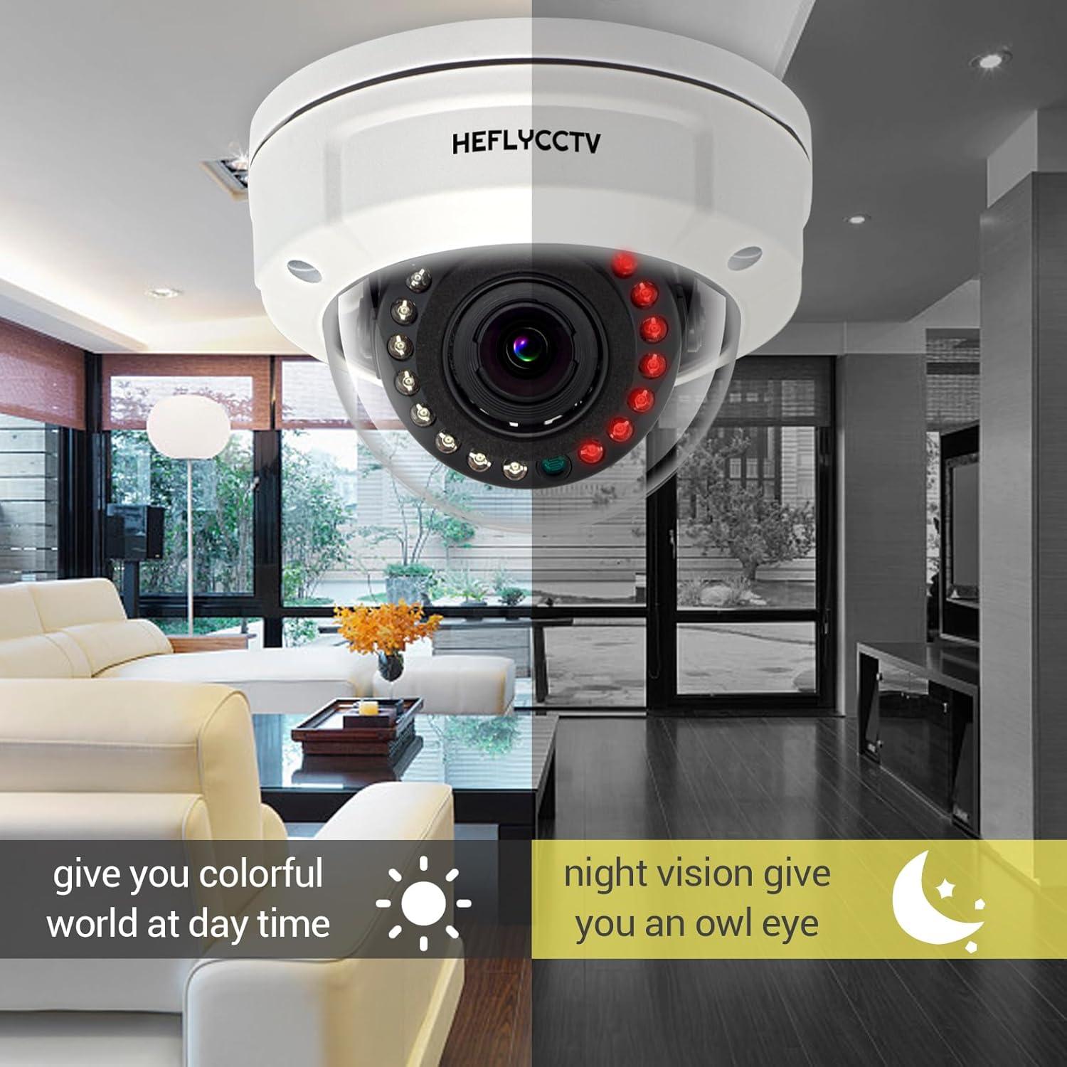 Cámara de Seguridad Dome 2MP 1080P HEFLYCCTV Varifocal