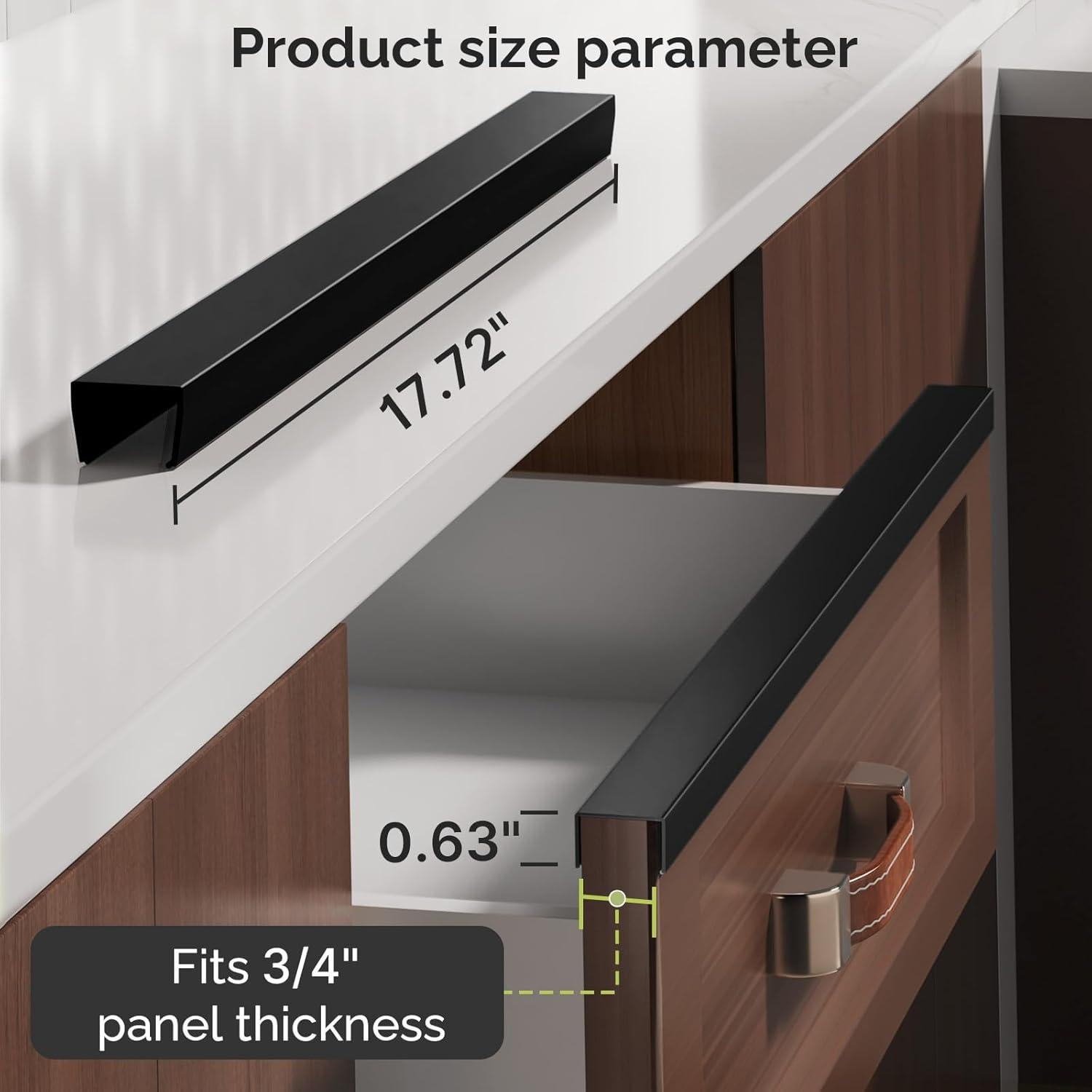 Protector de Borde de Gabinete Magicheap 45.72 cm Negro 2 PCS