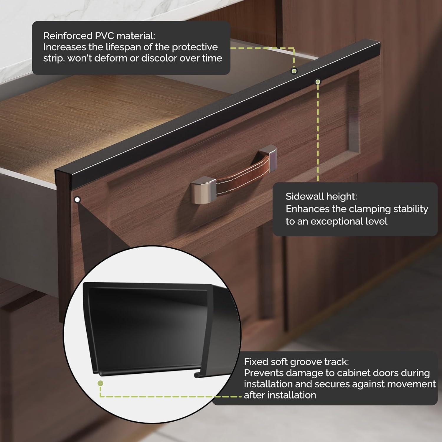 Protector de Borde de Gabinete Magicheap 45.72 cm Negro 2 PCS