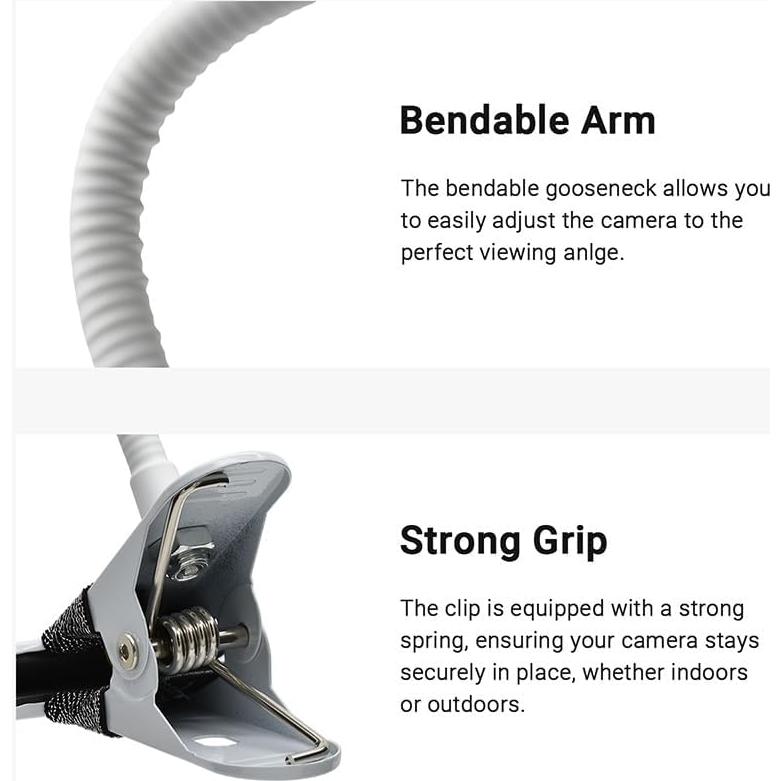 Soporte de Clip Holicfun para Cámaras de Seguridad - Brazo 15cm