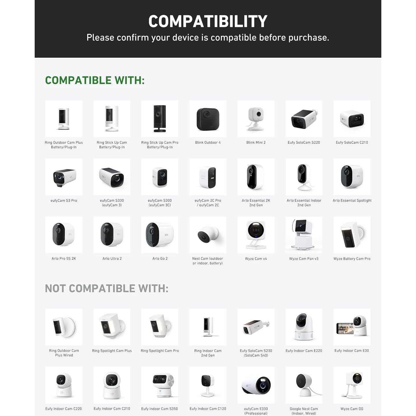 Soporte de Clip Holicfun para Cámaras de Seguridad - Brazo 15cm