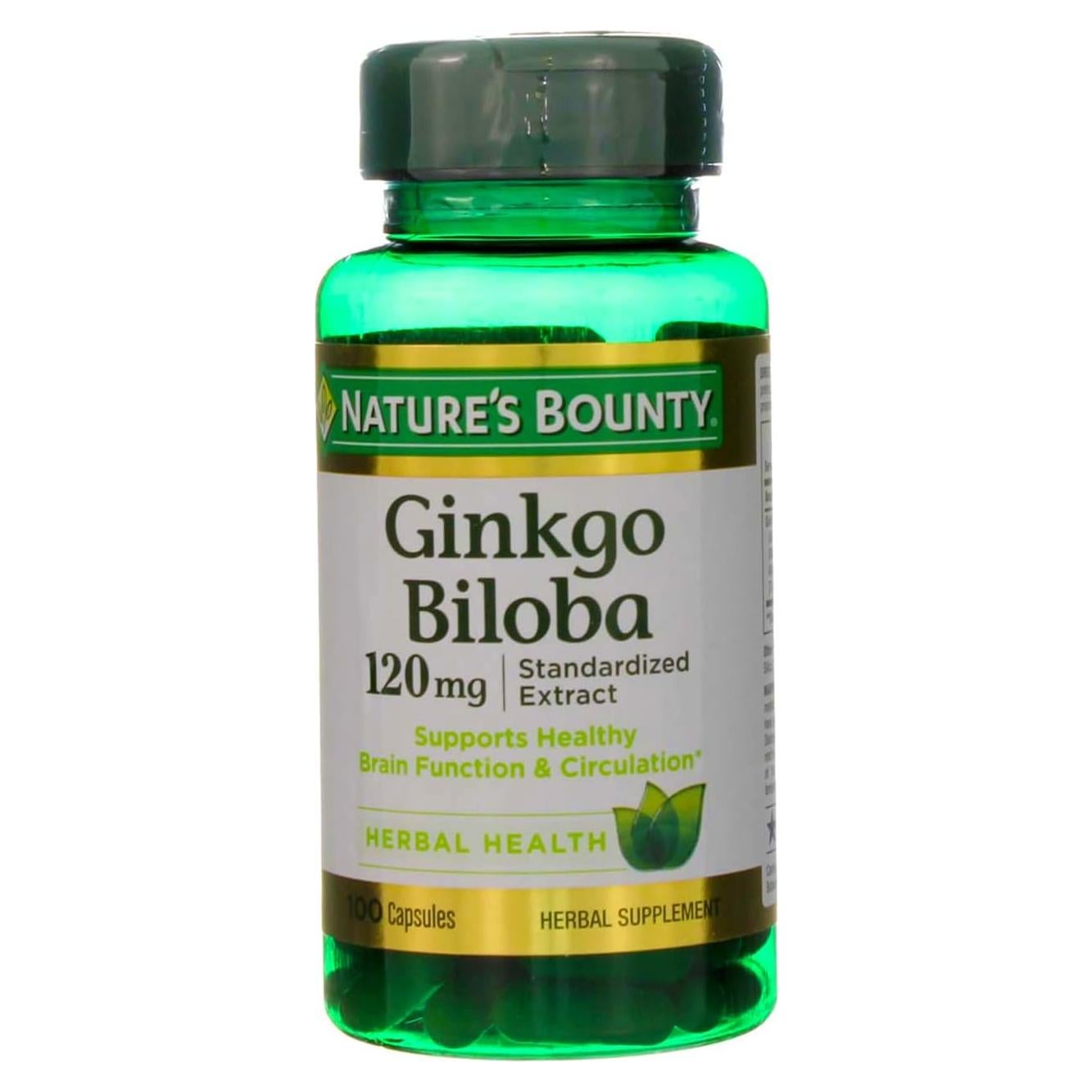 Cápsulas de Ginkgo Biloba 120 mg Bounty de la Naturaleza 100 unidades