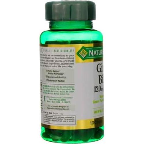 Cápsulas de Ginkgo Biloba 120 mg Bounty de la Naturaleza 100 unidades