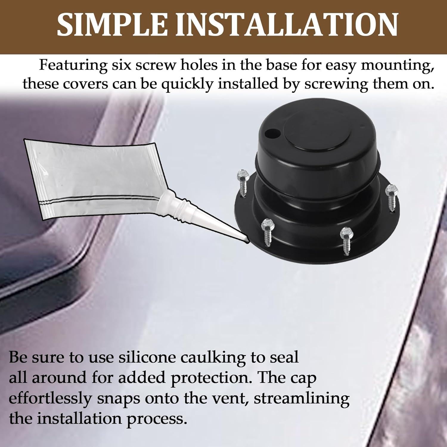 Kit de Cubiertas de Ventilación de Techo RV Aussio 2 Piezas