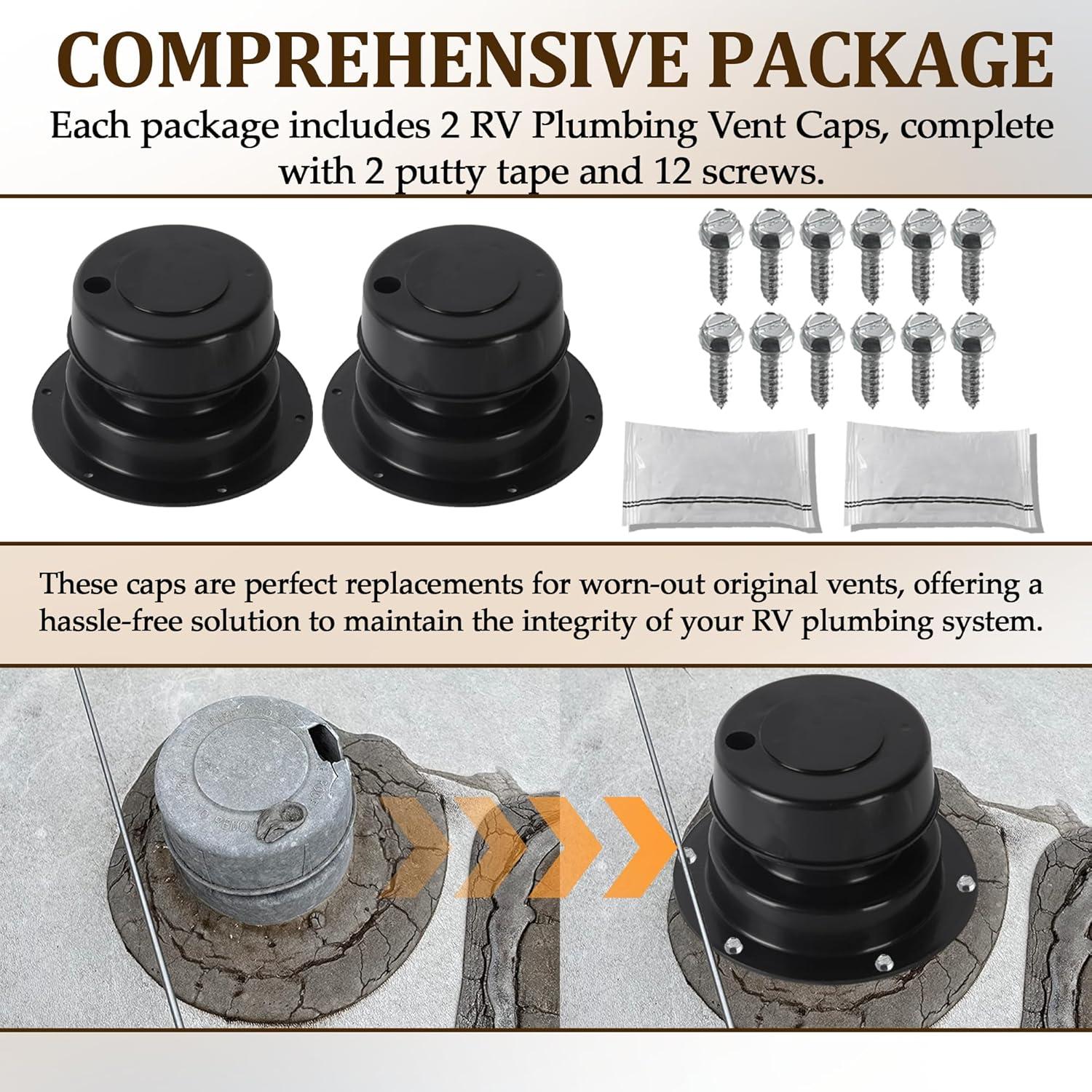 Kit de Cubiertas de Ventilación de Techo RV Aussio 2 Piezas