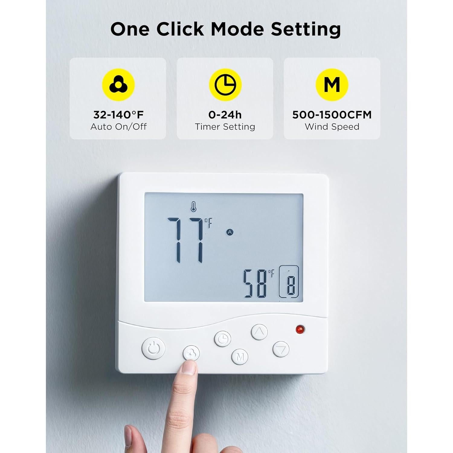 Ventilador de Escape InoKraft 12" con Control Remoto 1500 CFM