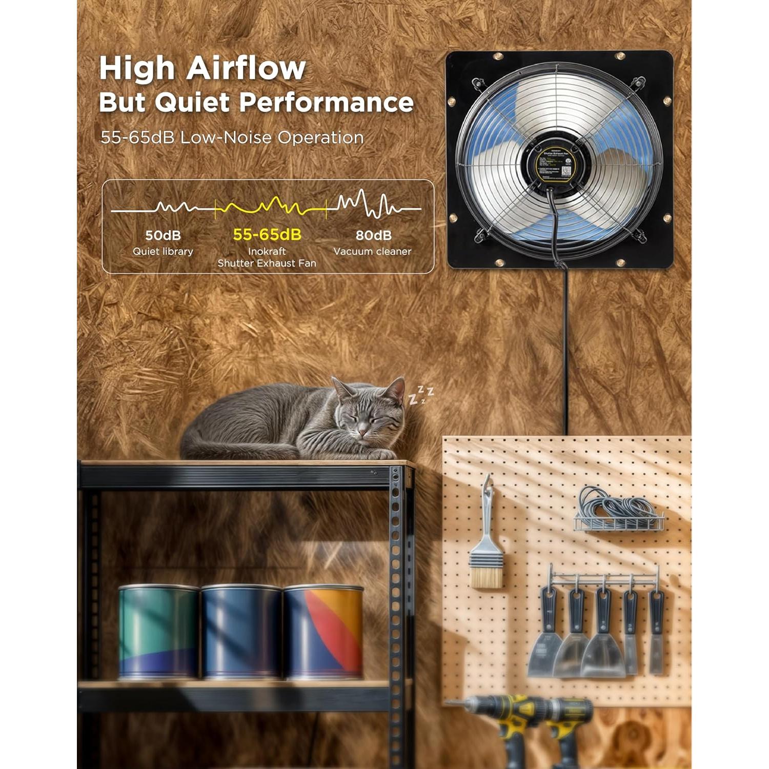 Ventilador de Escape InoKraft 12" con Control Remoto 1500 CFM