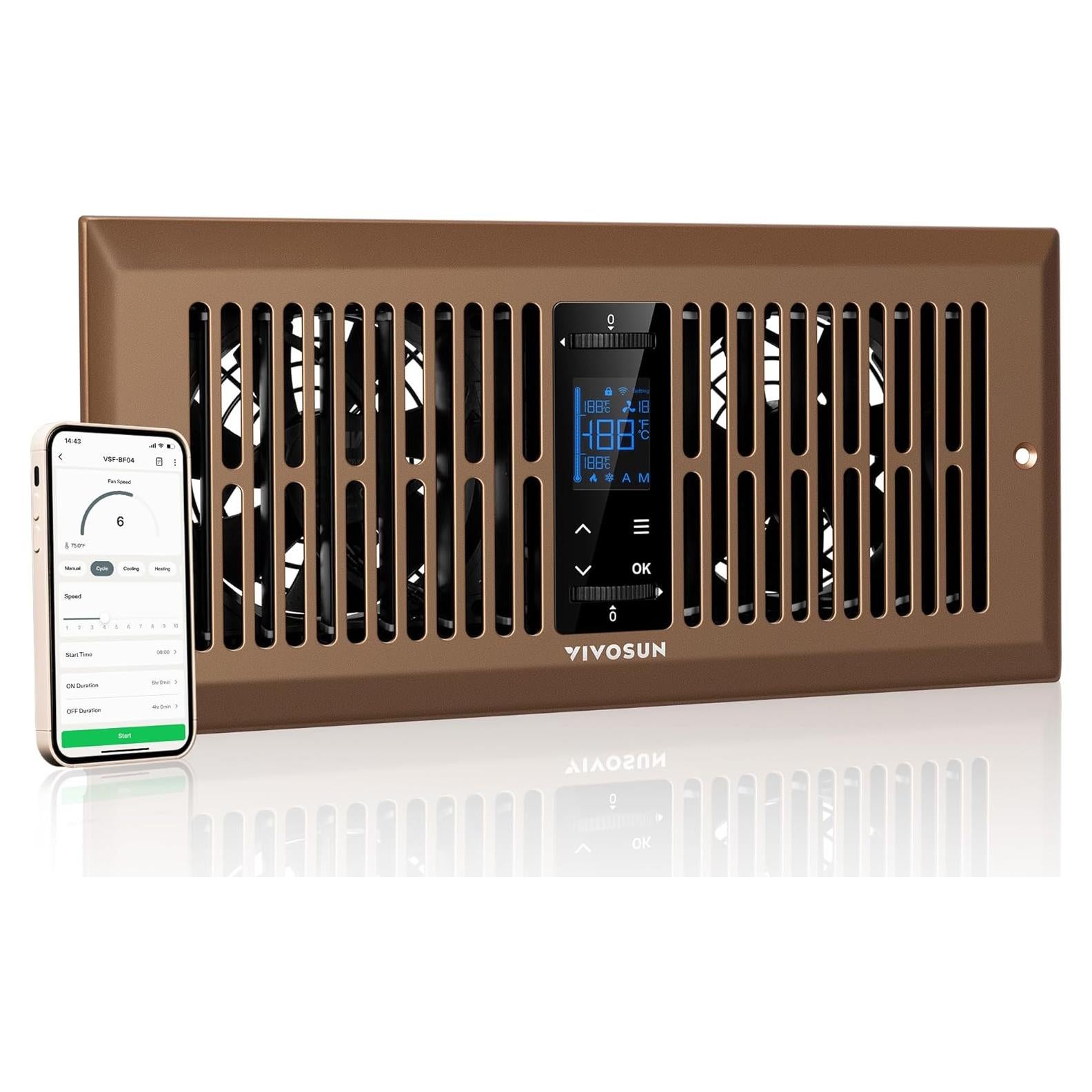 Ventilador Aumentador de Registro VIVOSUN 10 Velocidades 10.16x25.4cm