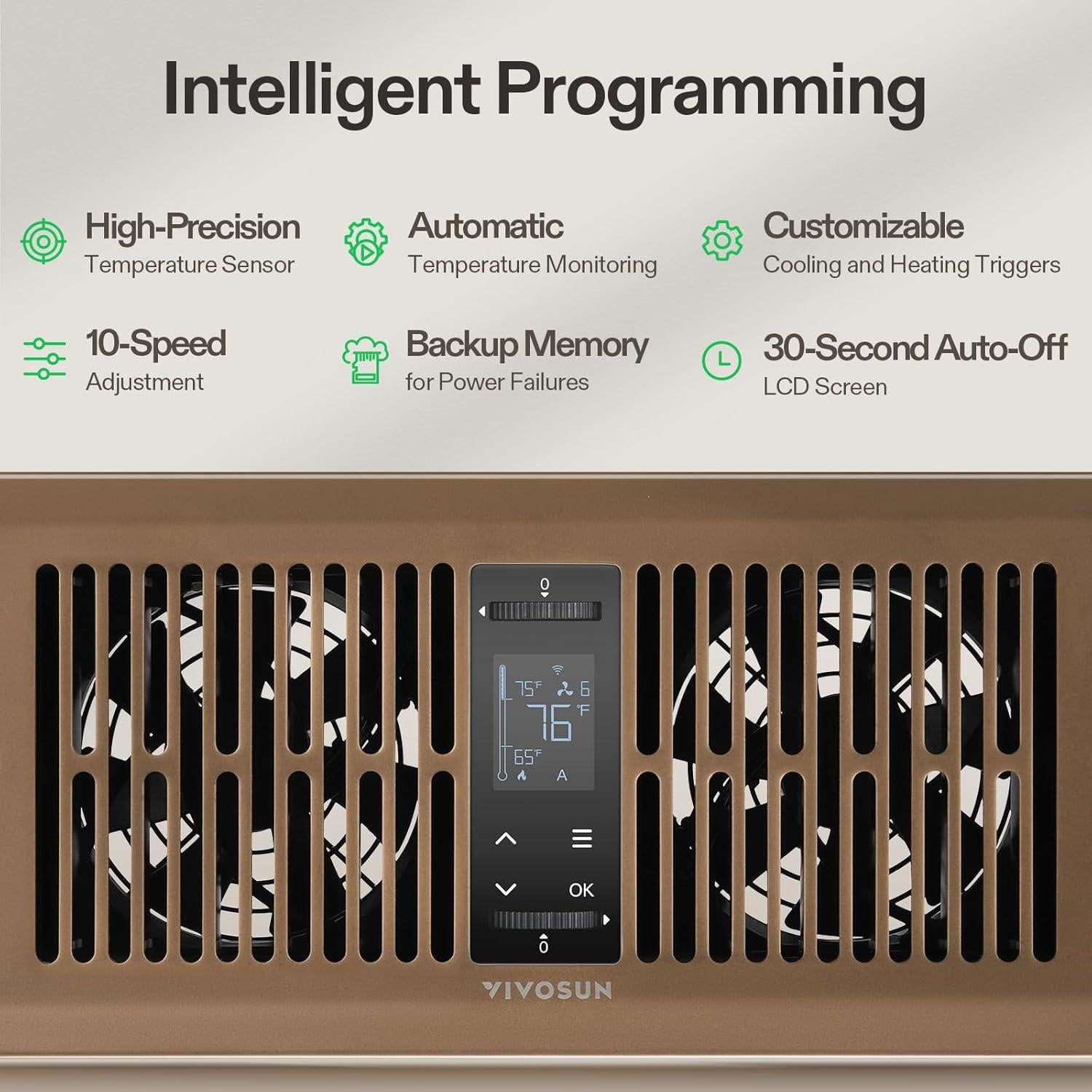 Ventilador Aumentador de Registro VIVOSUN 10 Velocidades 10.16x25.4cm