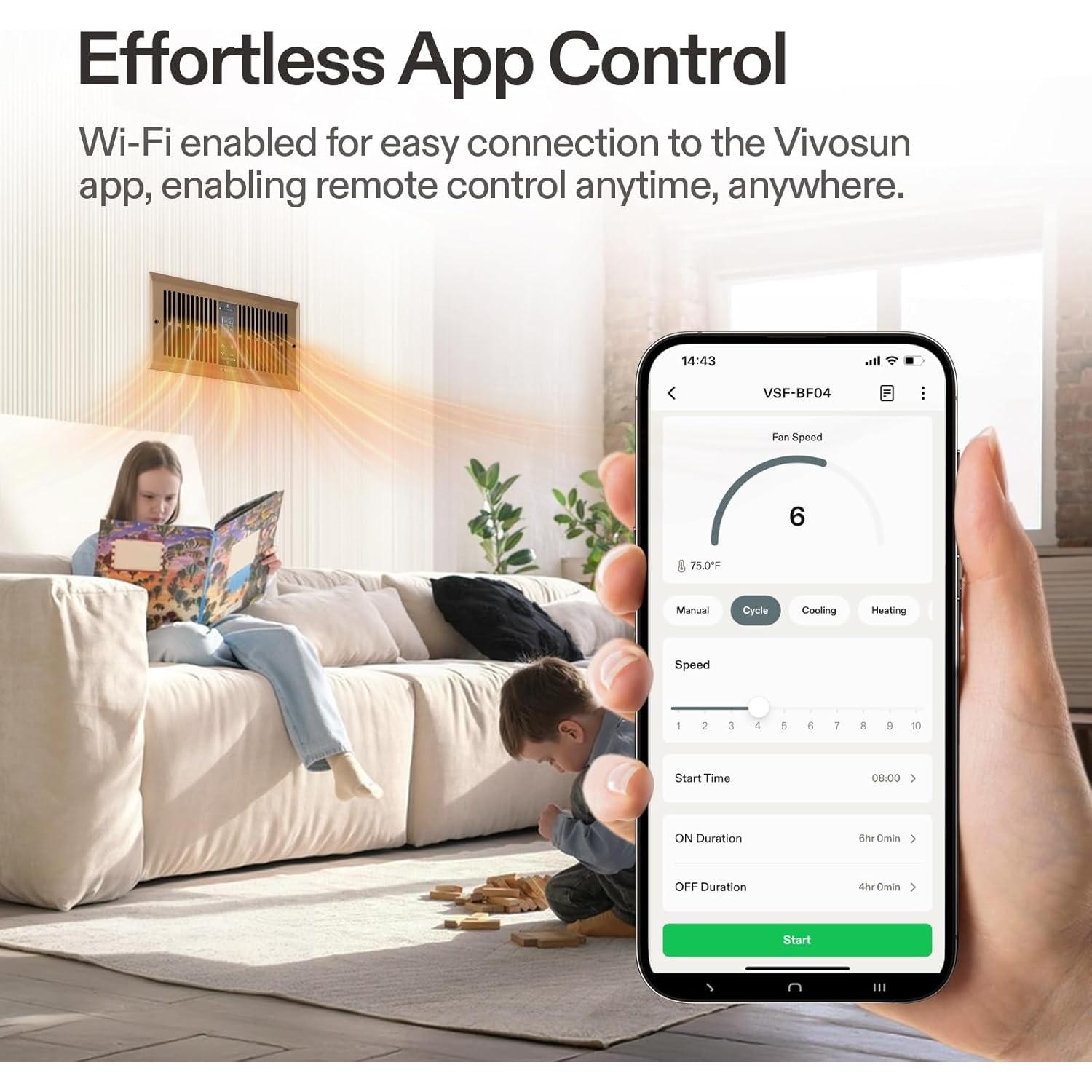 Ventilador Aumentador de Registro VIVOSUN 10 Velocidades 10.16x25.4cm