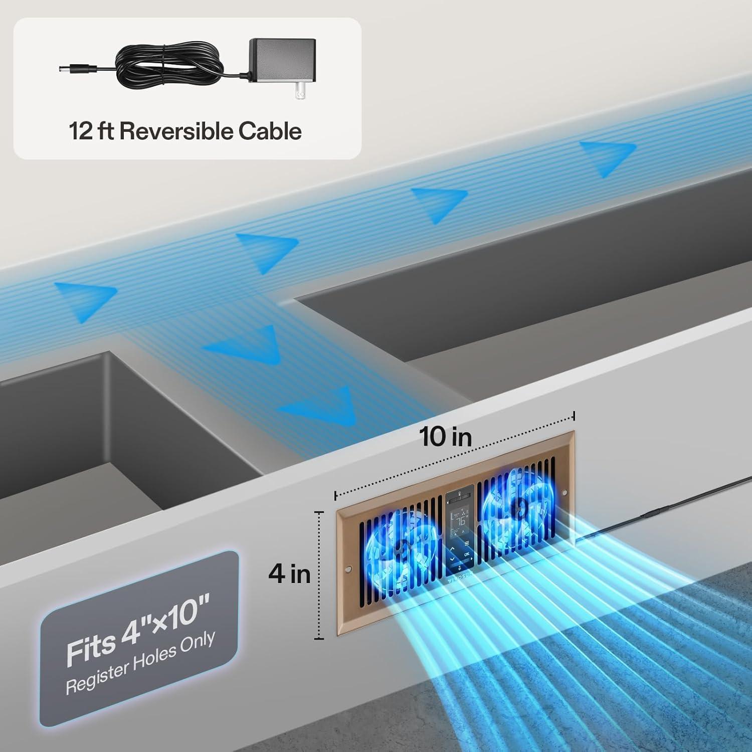 Ventilador Aumentador de Registro VIVOSUN 10 Velocidades 10.16x25.4cm