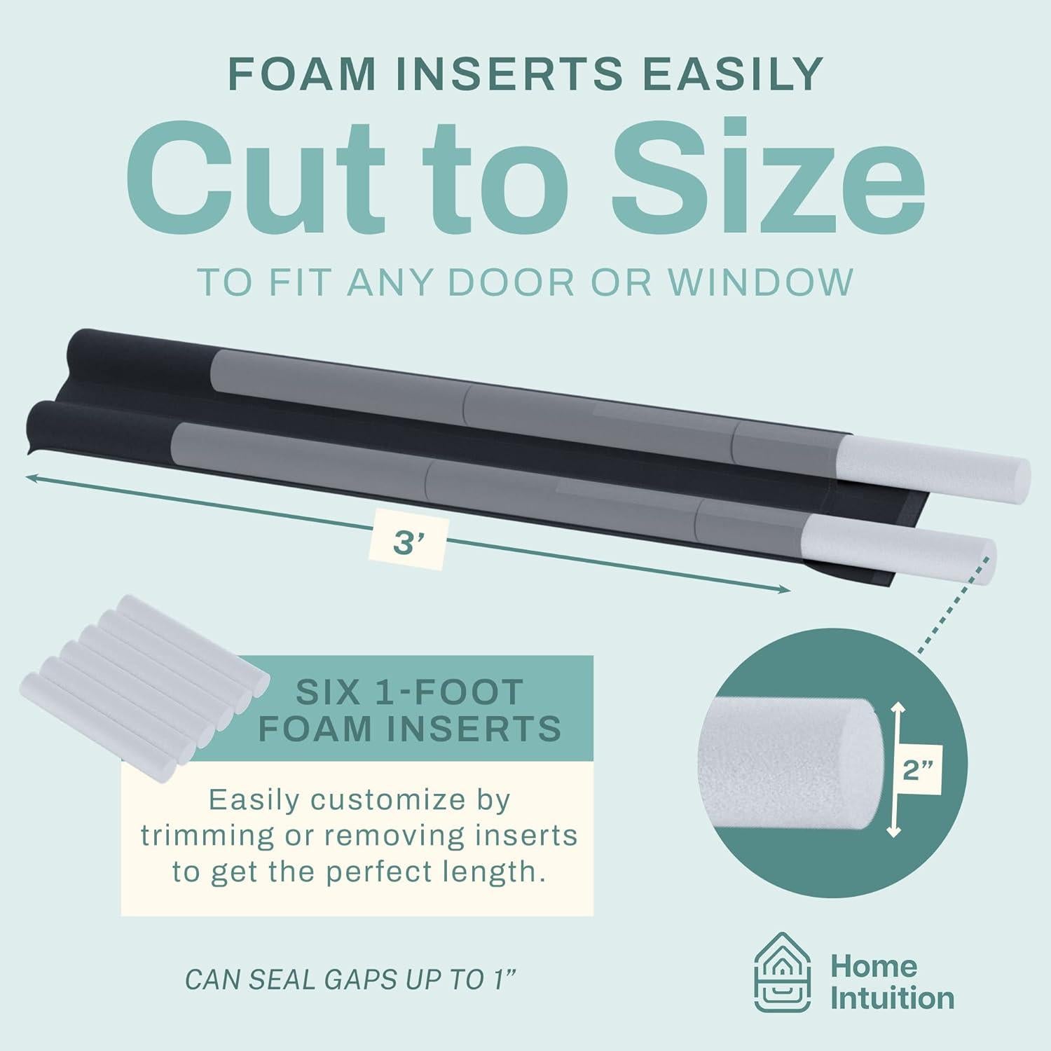 Detenedor de Corrientes de Aire Home Intuition 91 cm Negro