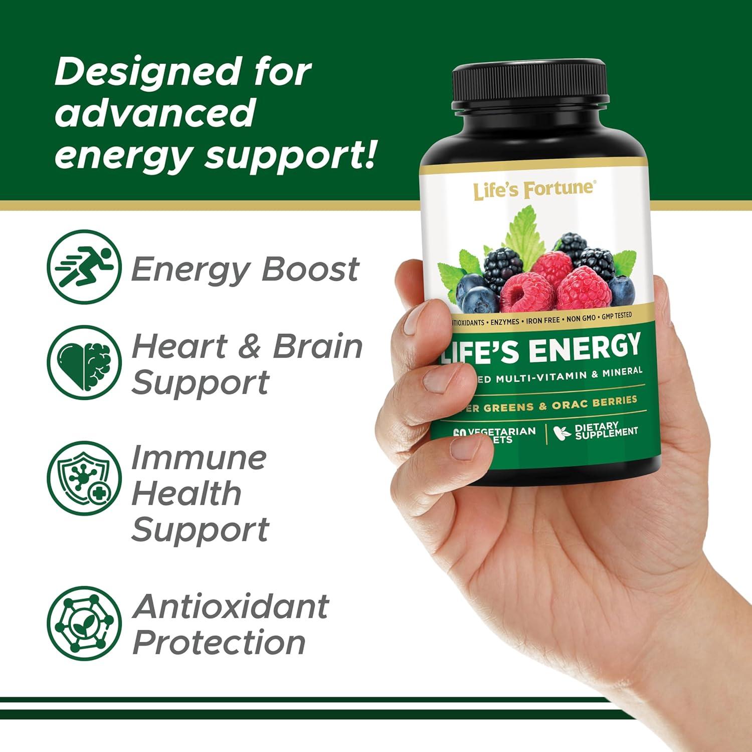 Multivitamina Avanzada Life's Fortune 60 Tabletas Energía y Inmunidad