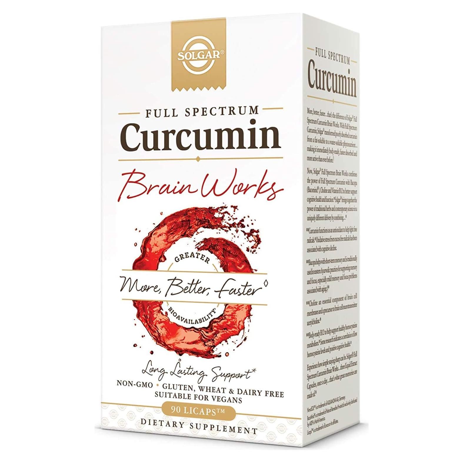 Suplemento Cognitivo Solgar Curcumina 90 Licaps - Memoria y Enfoque