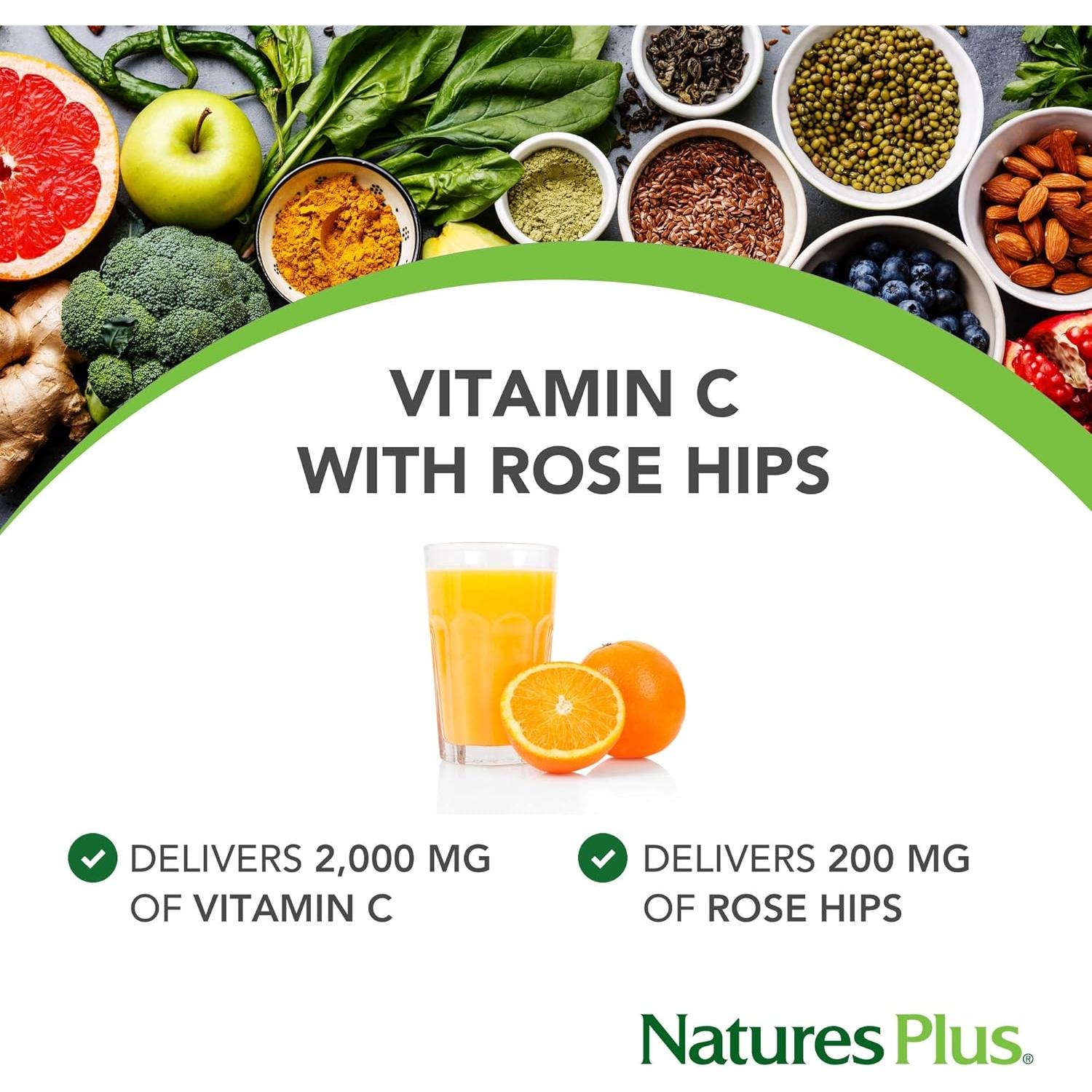 Vitamina C NaturesPlus Ultra-C 2000 mg 60 Tabletas Antioxidante