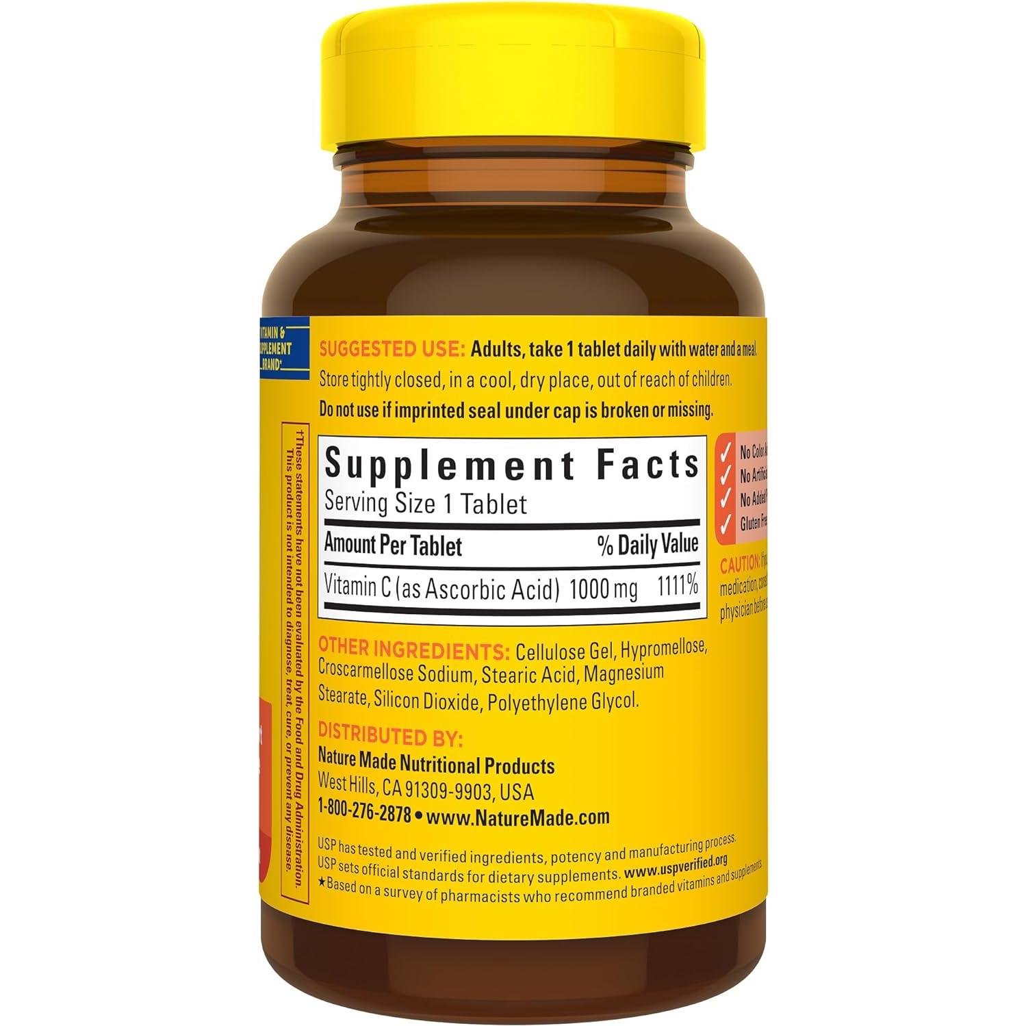 Nature Made Vitamina C 1000 mg Extra Fuerte 100 Tabletas