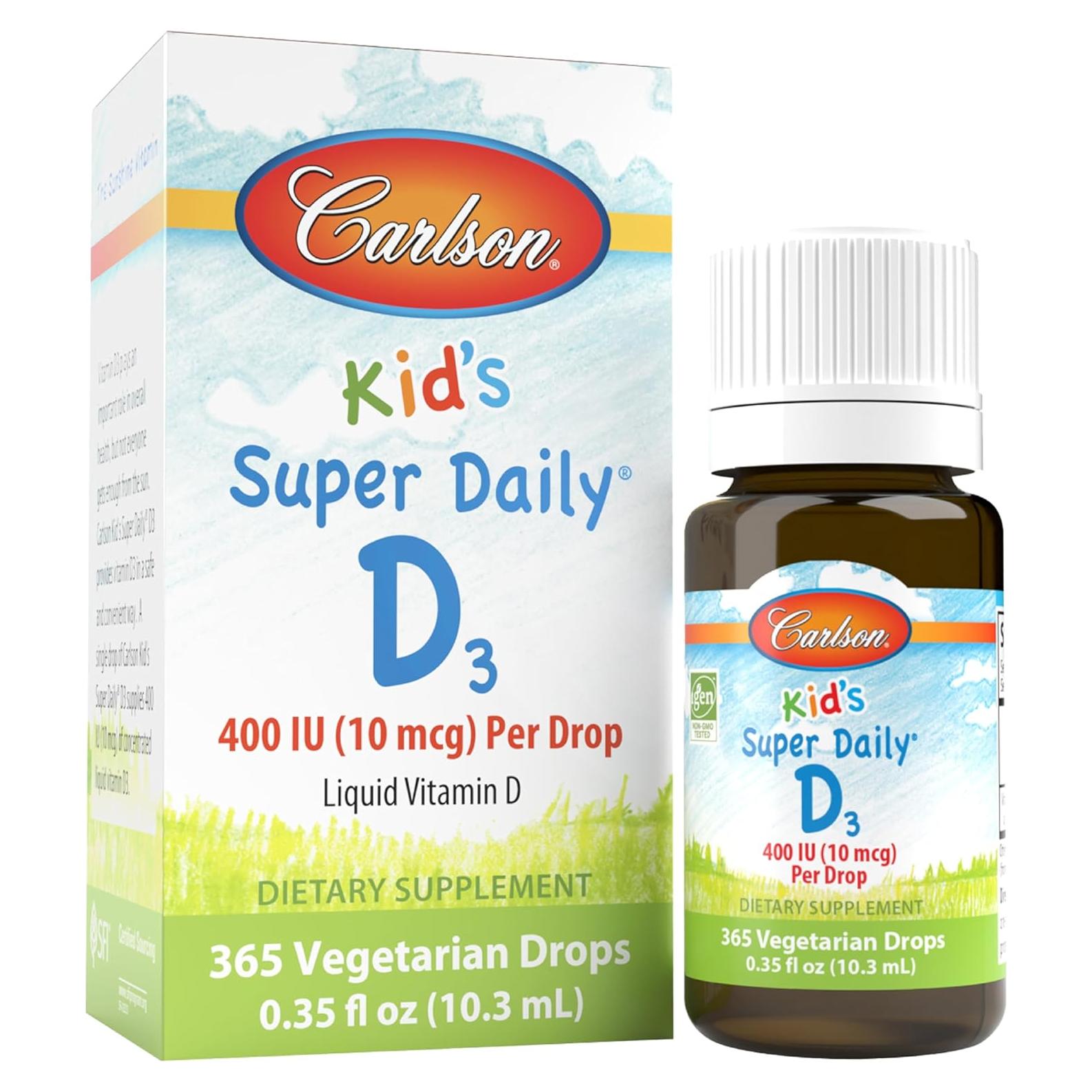Gotas de Vitamina D3 para Niños Carlson 400 IU 10 ml
