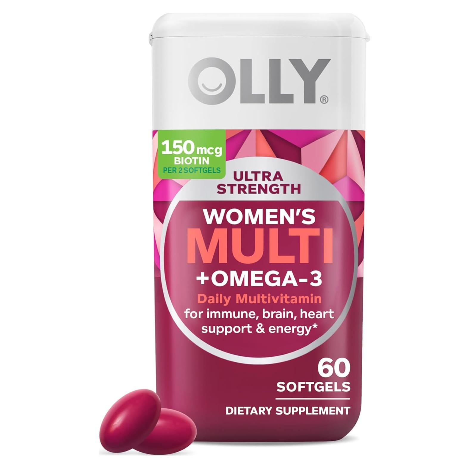 OLLY Multivitaminas Suaves para Mujeres 60 Unidades Omega-3