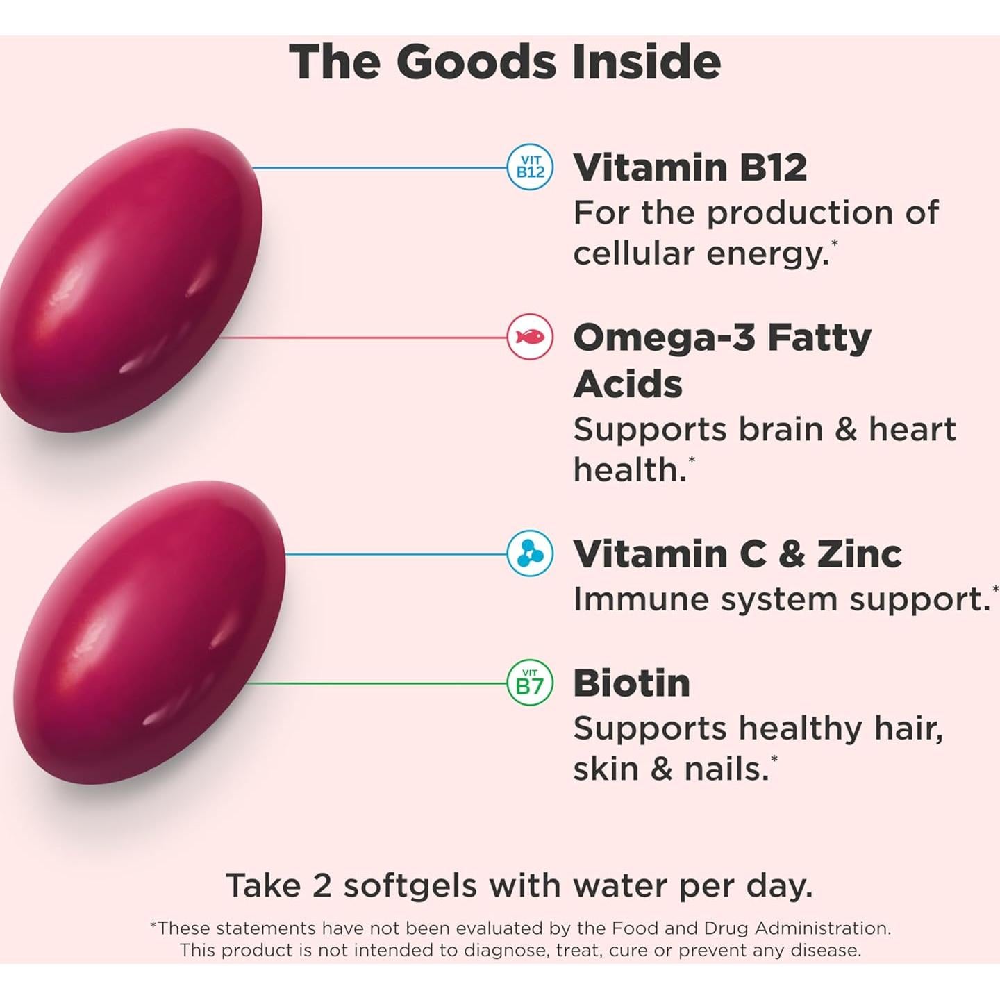 OLLY Multivitaminas Suaves para Mujeres 60 Unidades Omega-3