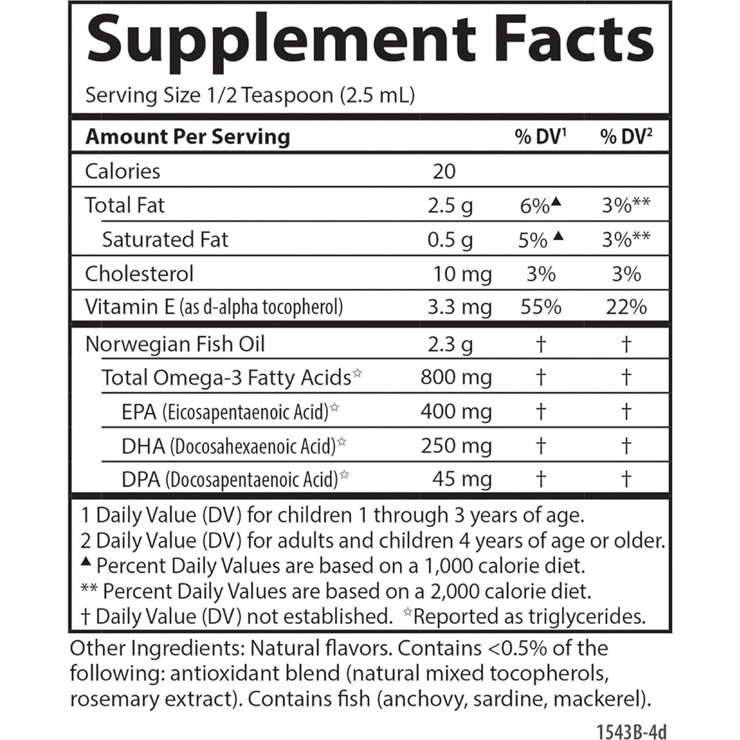 Aceite de Pescado Líquido Carlson para Niños 200 ml Omega-3