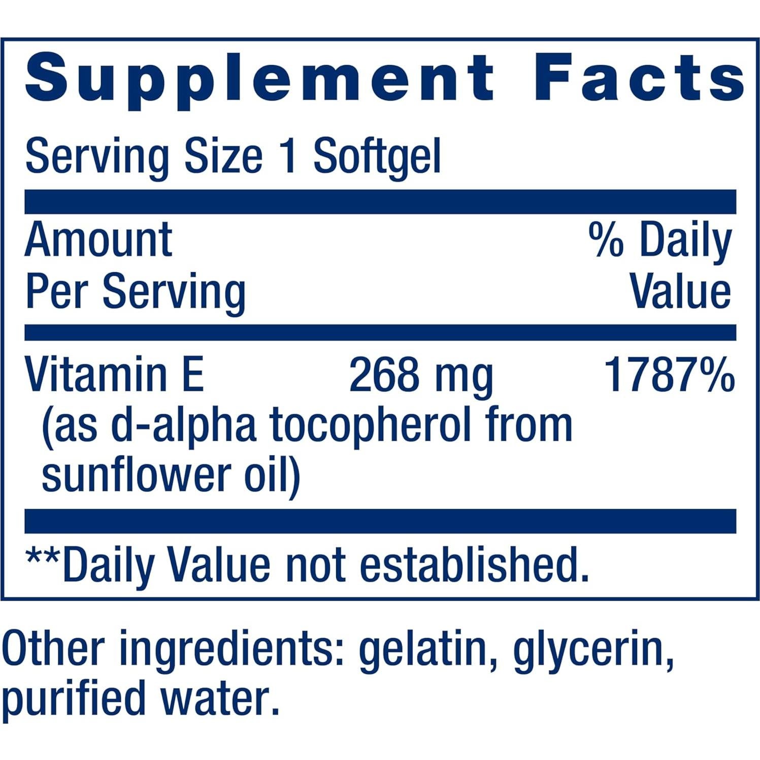 Suplemento Life Extension Vitamina E 268mg + D3 125mcg