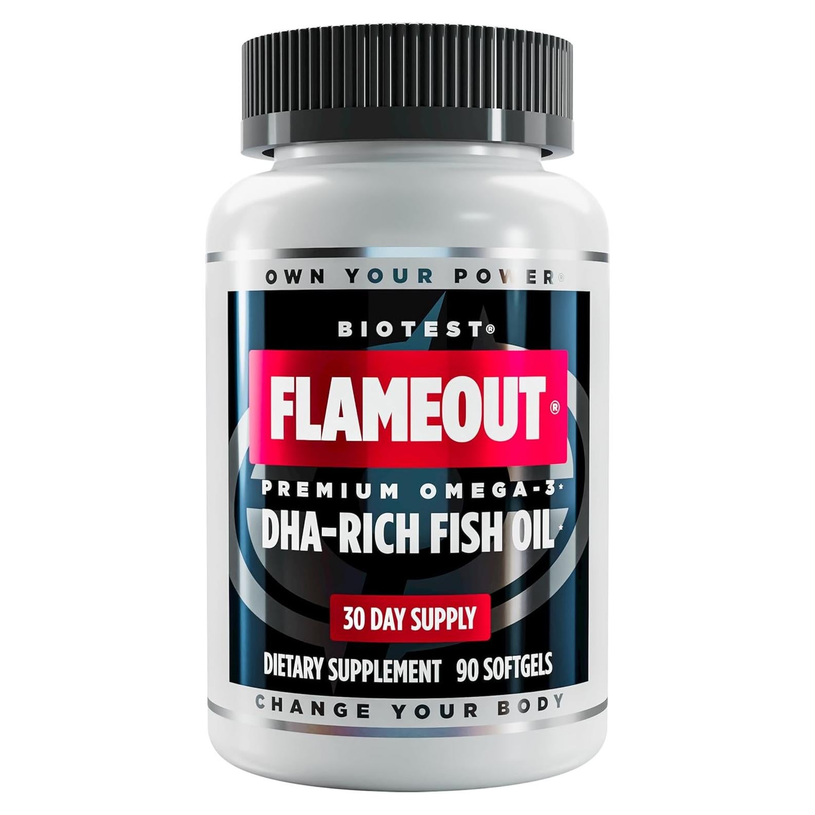 Biotest Flameout Aceite de Pescado 4200 mg Omega-3 DHA EPA 90 Gelatinas