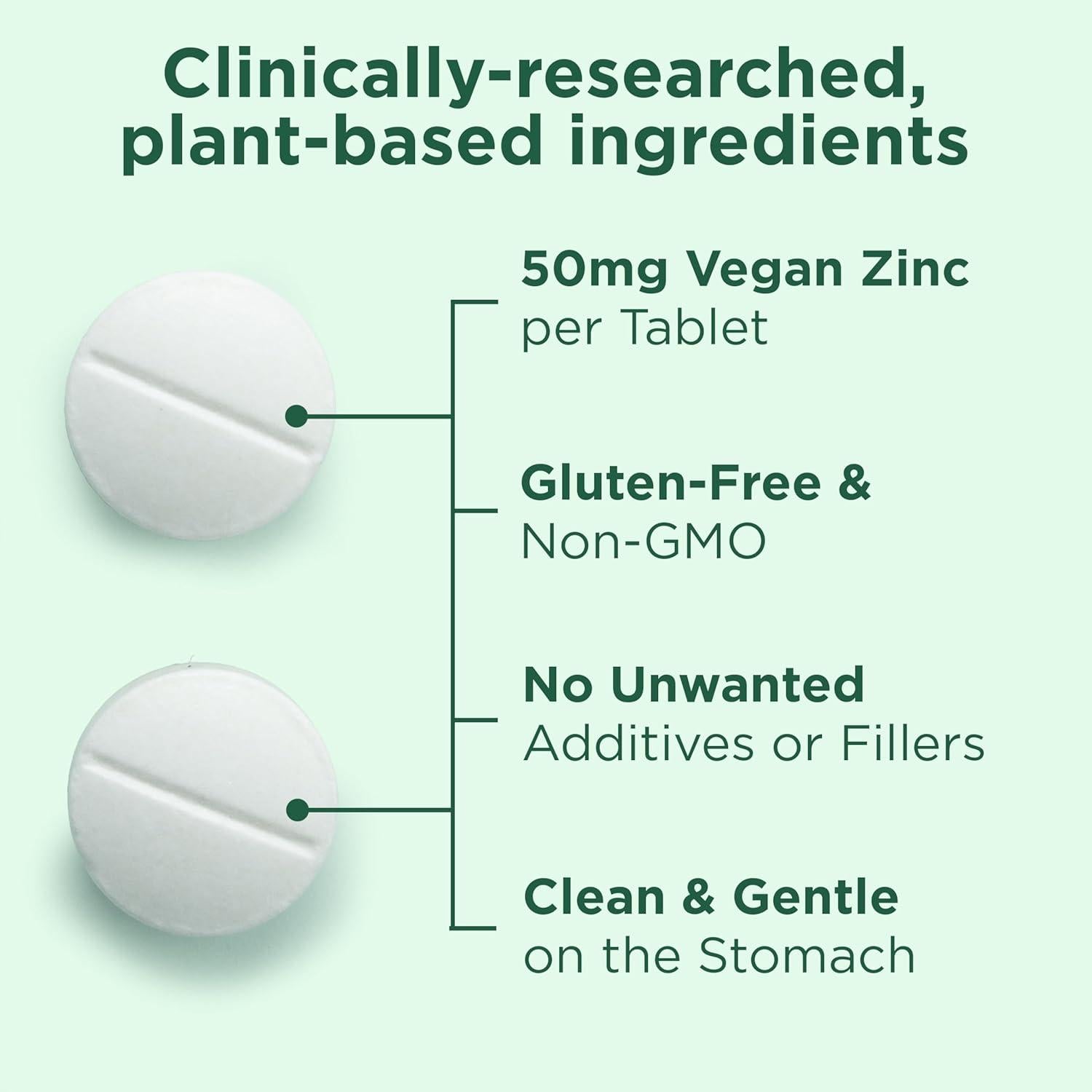 Suplemento de Zinc Vegano Yuve 50mg - 100 Tabletas Vegetarianas