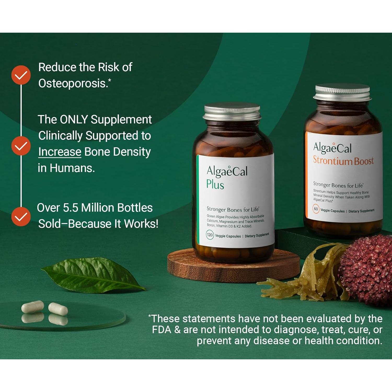 AlgaeCal Paquete Constructor de Huesos - Suplemento de Calcio 1 mes