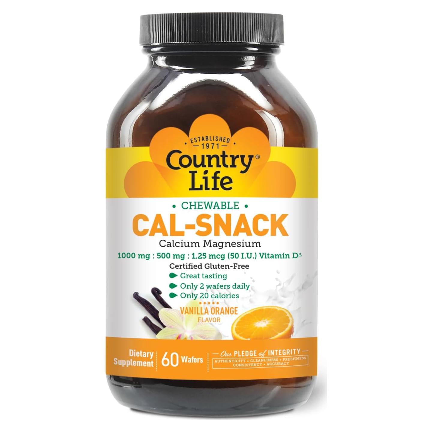 Cal-Snack Country Life 60 Wafers Calcio Magnesio Vitamina D