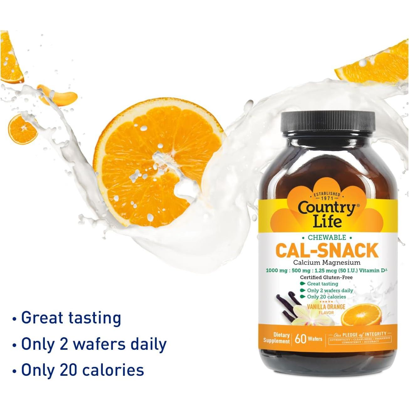 Cal-Snack Country Life 60 Wafers Calcio Magnesio Vitamina D