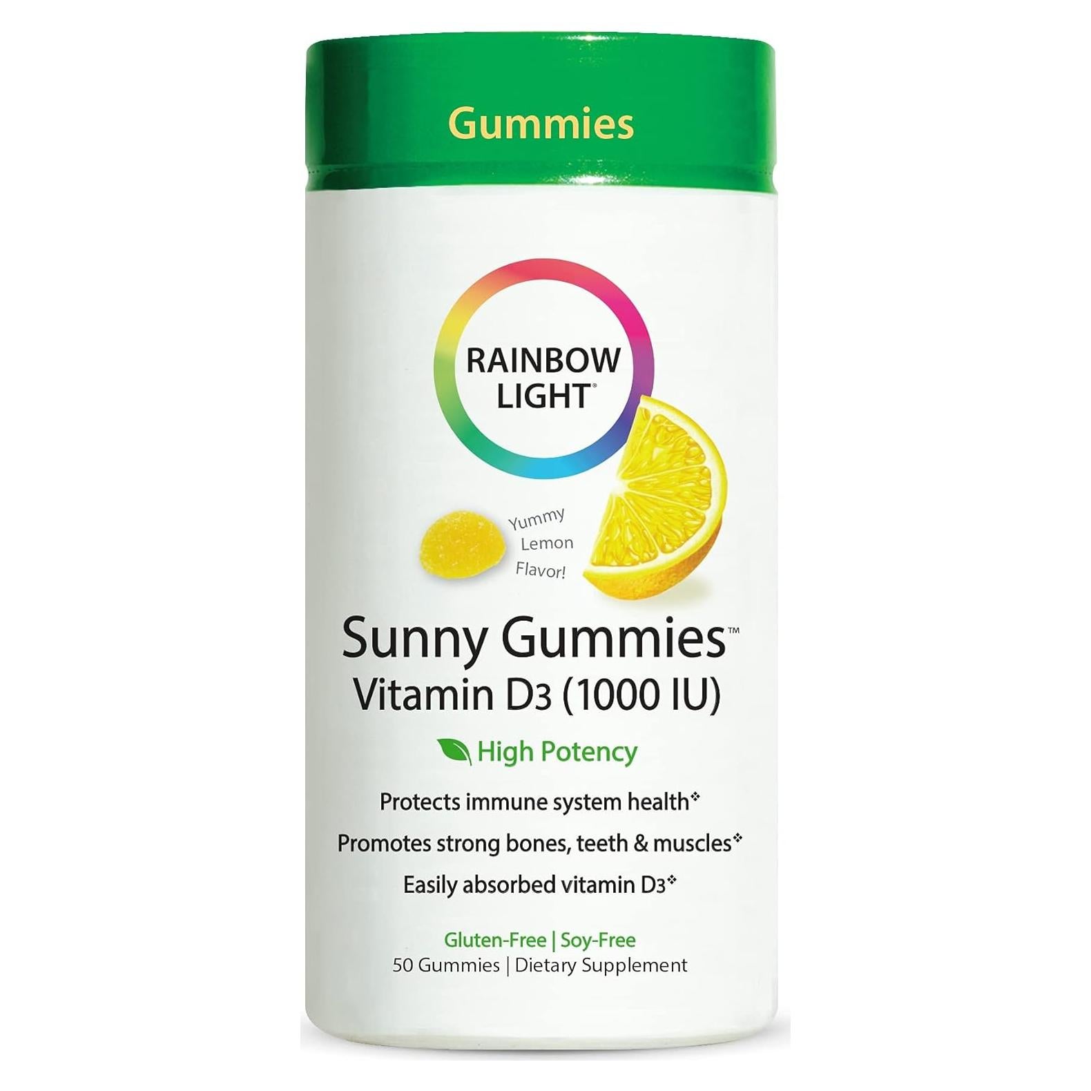 Gomas Soleadas Rainbow Light Vitamina D3 1000 UI 50 Unidades
