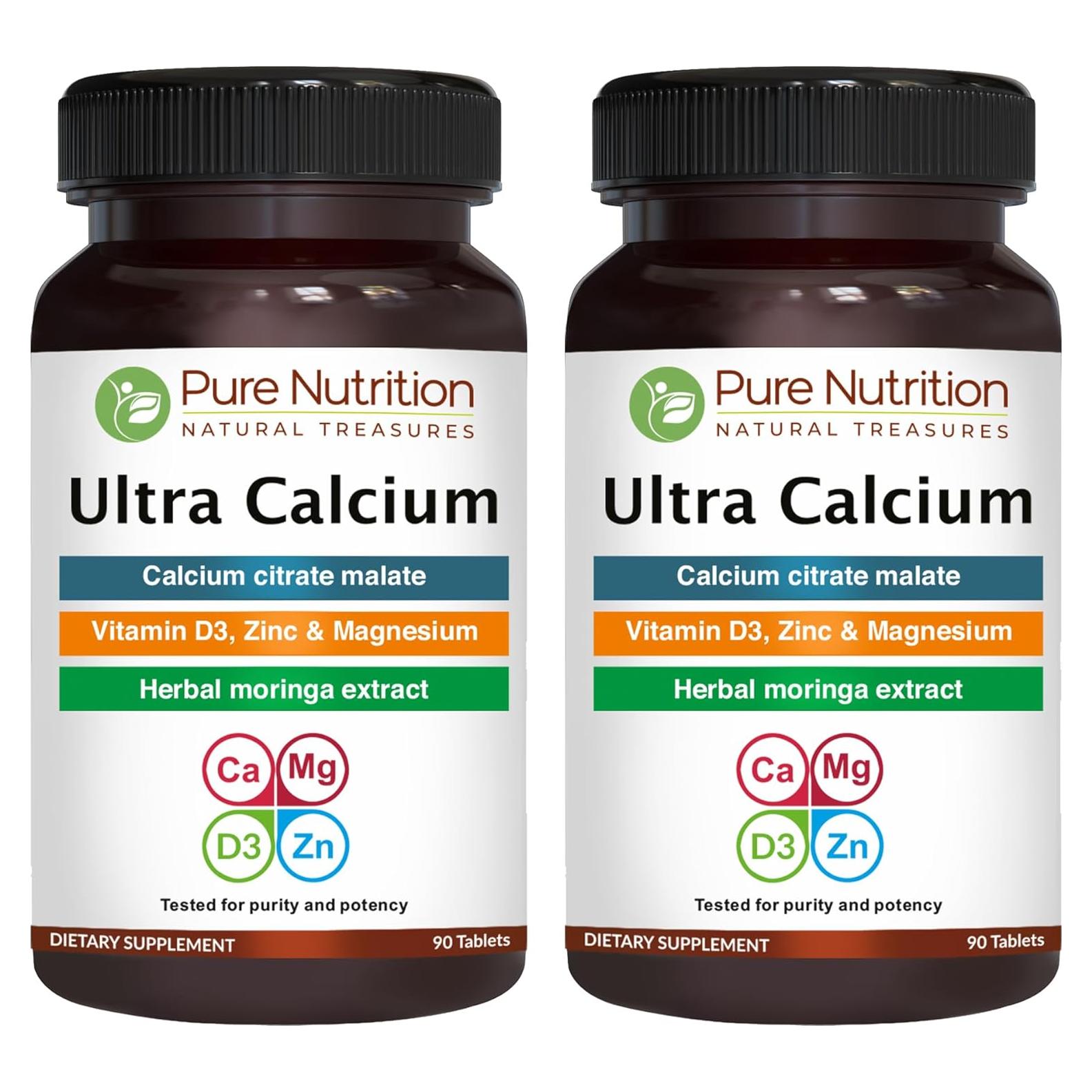 Suplemento de Calcio Ultra Pure Nutrition 1000mg 180 Tabletas