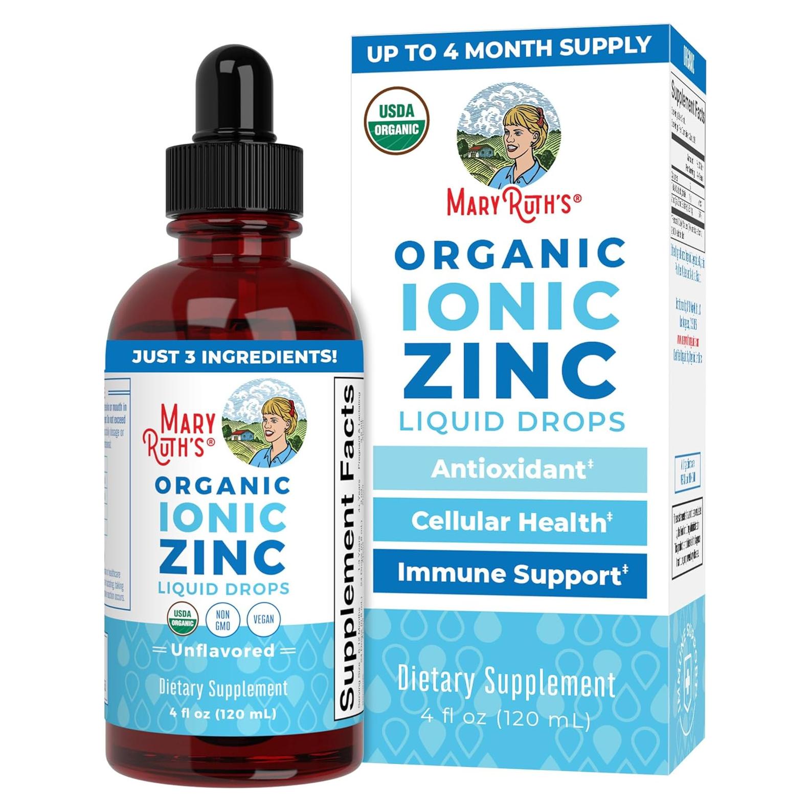 Suplemento de Zinc Líquido MaryRuth 118.29 ml Vegano Sin Sabor