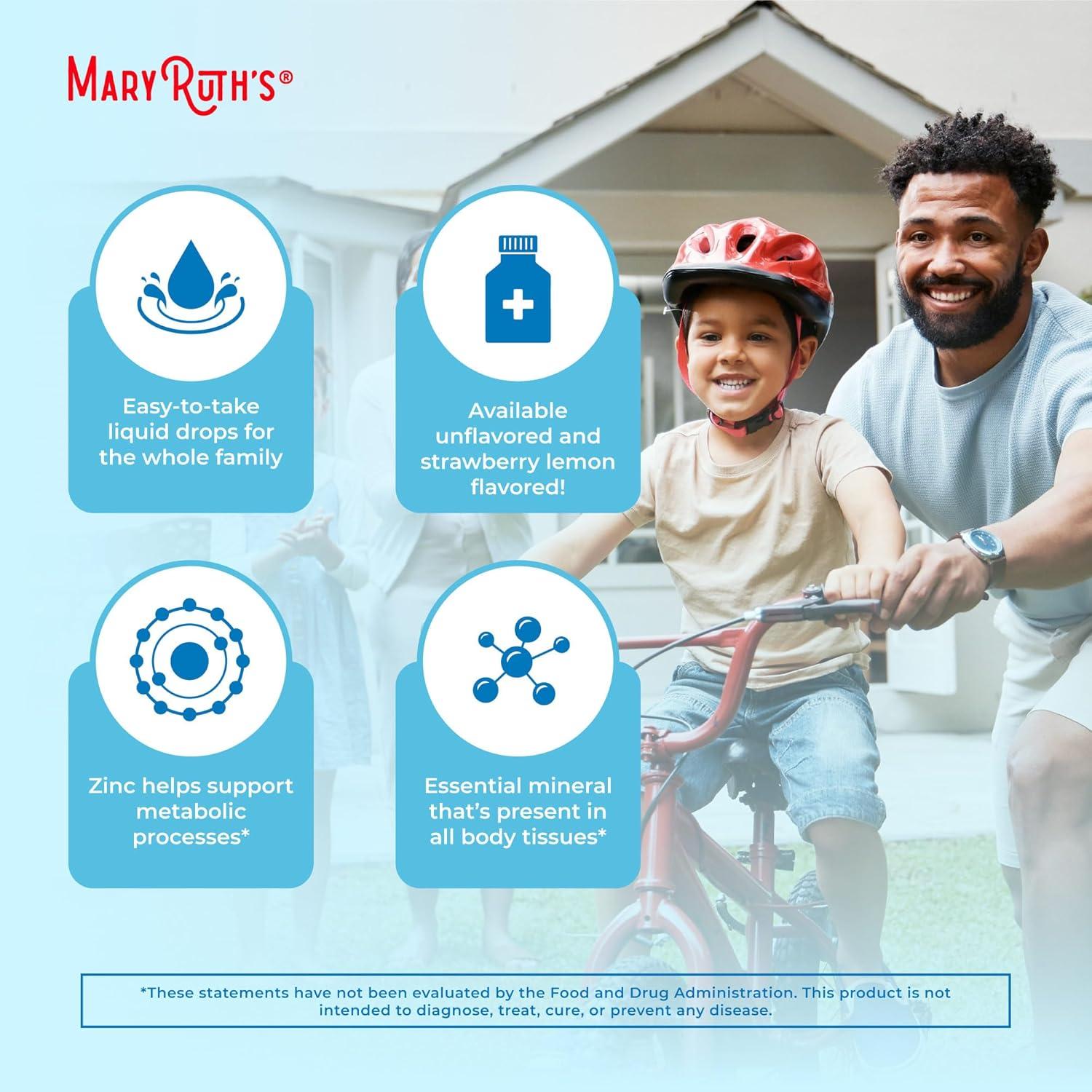 Suplemento de Zinc Líquido MaryRuth 118.29 ml Vegano Sin Sabor