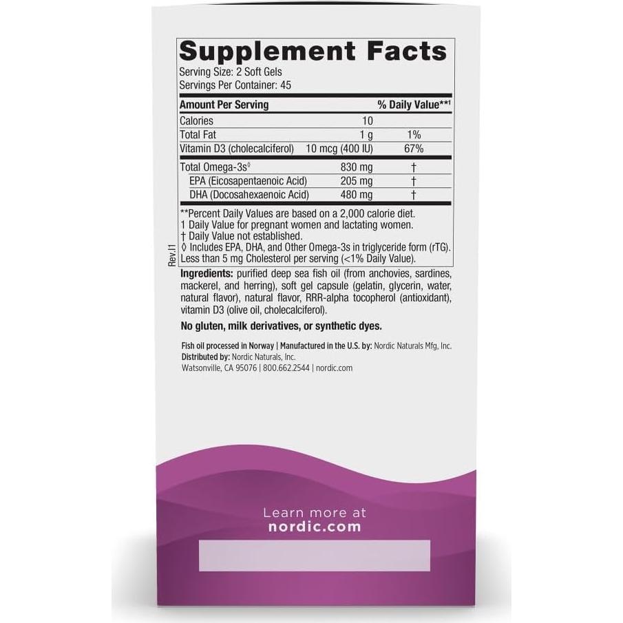 Nordic Naturals DHA Prenatal 90 Gelatinas Fresa 830 mg Omega-3