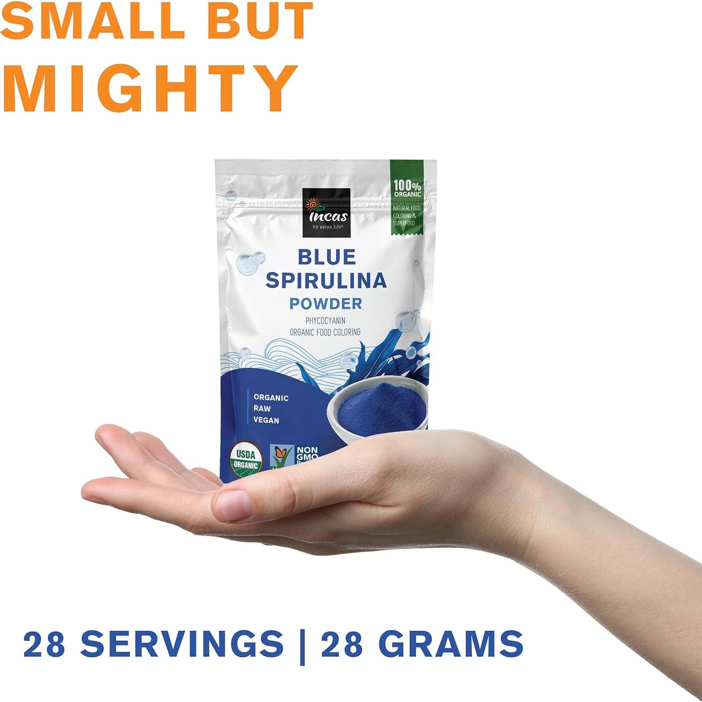 Polvo de Espirulina Azul Orgánica Incas 30 Gramos - Colorante Natural