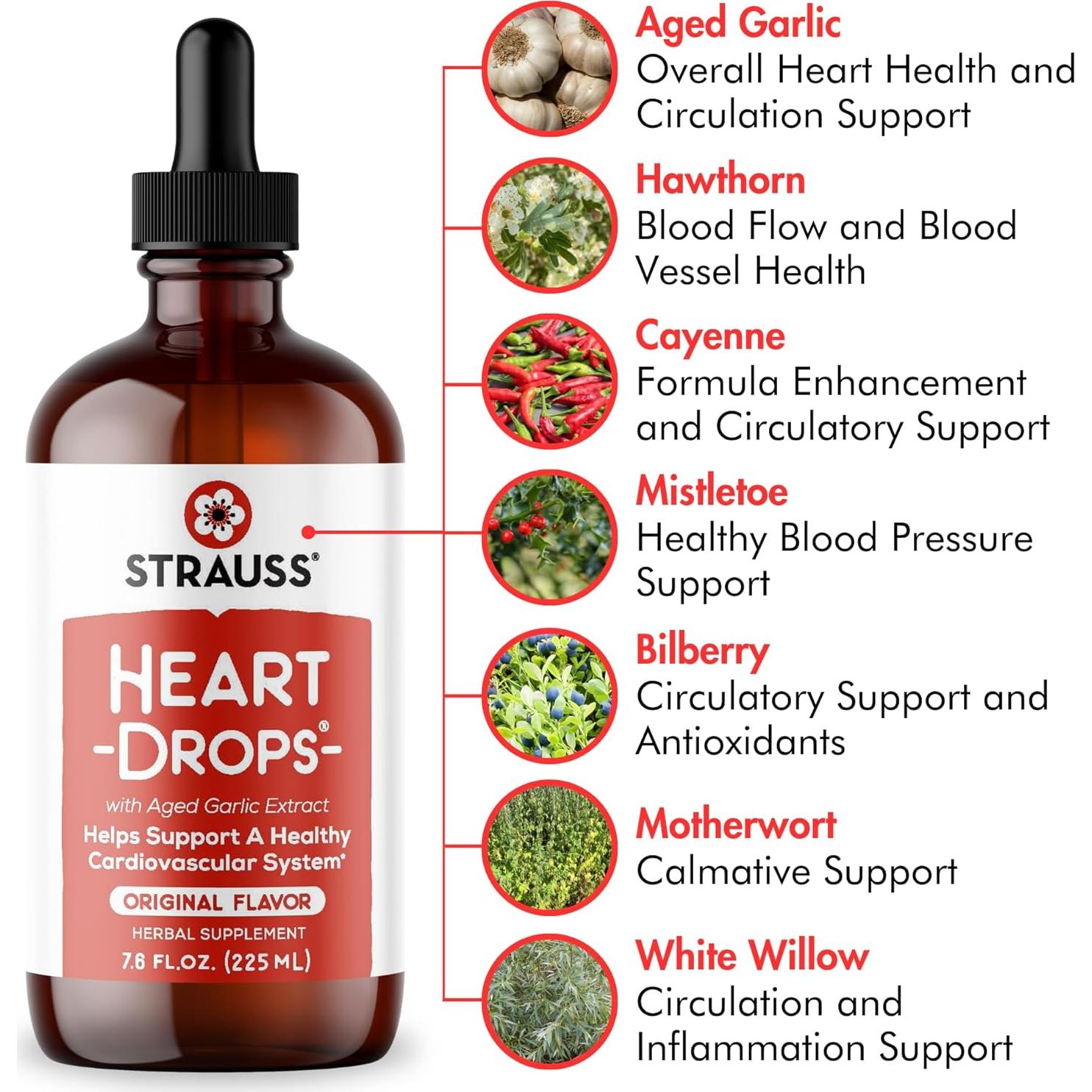 Suplemento Herbal Strauss Naturals Heartdrops 100 ml Canela