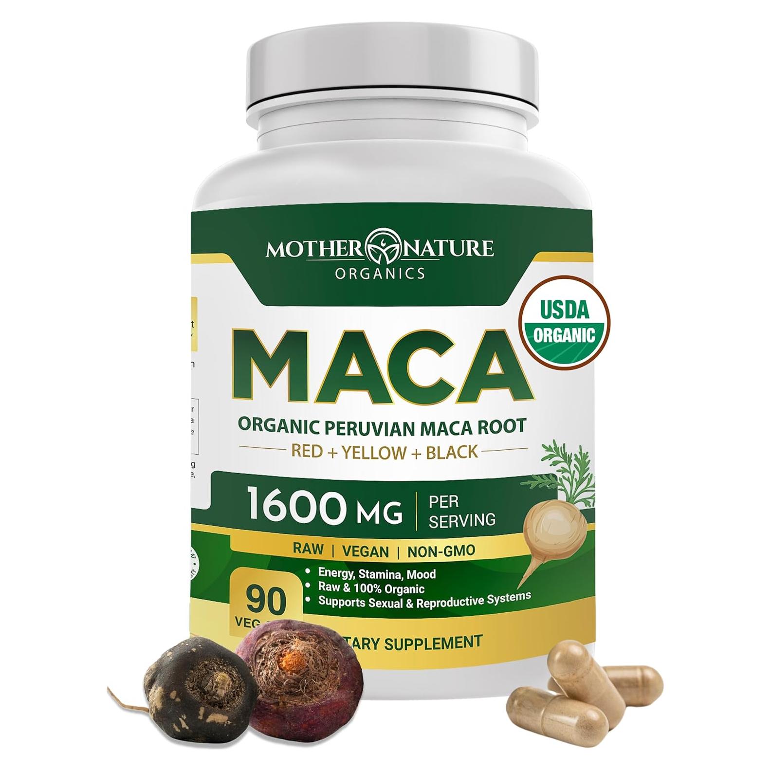 Cápsulas de Maca Orgánica Madre Naturaleza 1600mg 120 Unidades