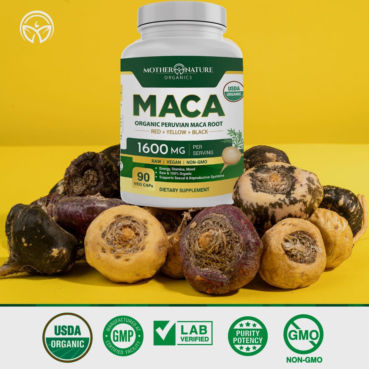 Cápsulas de Maca Orgánica Madre Naturaleza 1600mg 120 Unidades