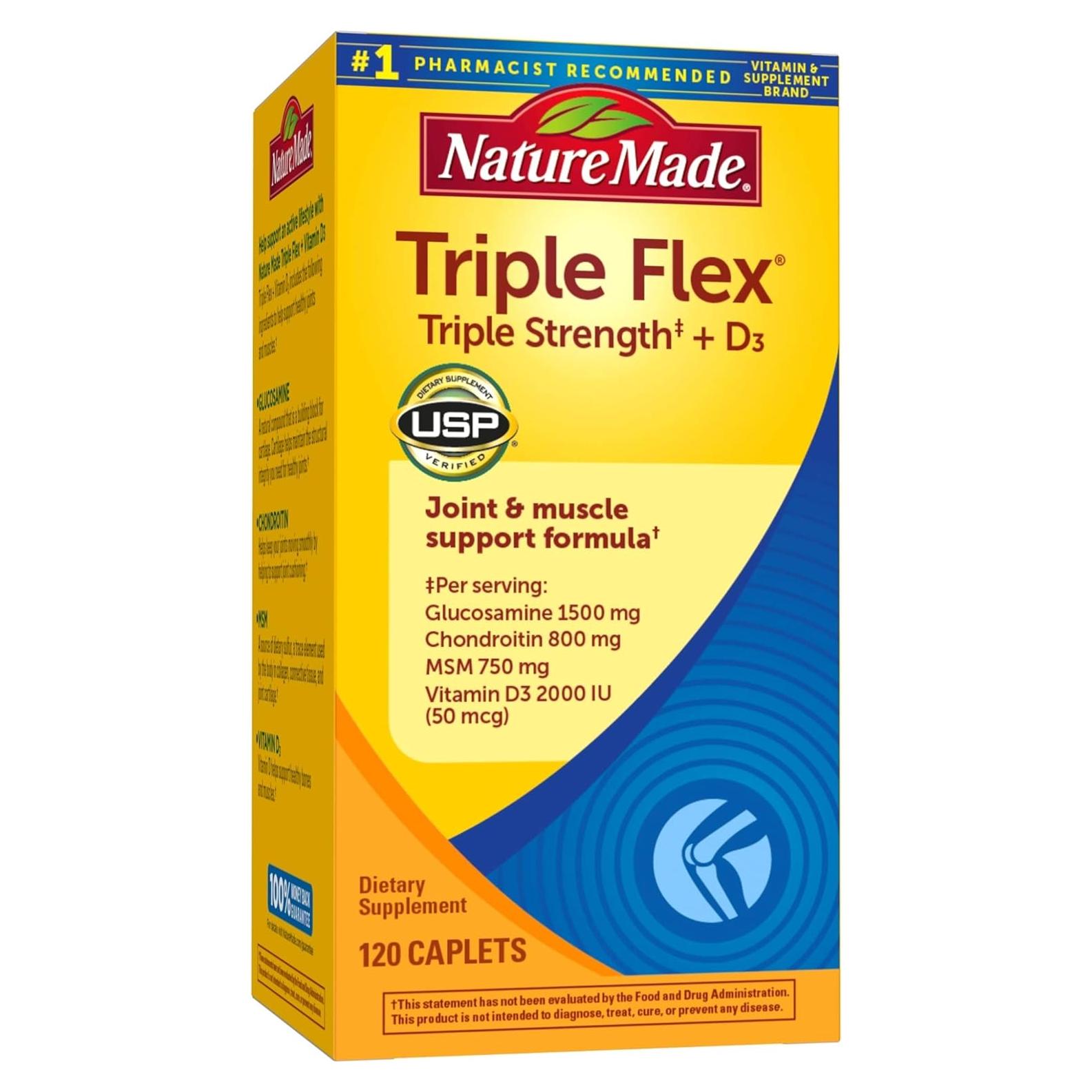 Nature Made TripleFlex Caplets 120 unidades con Vitamina D3