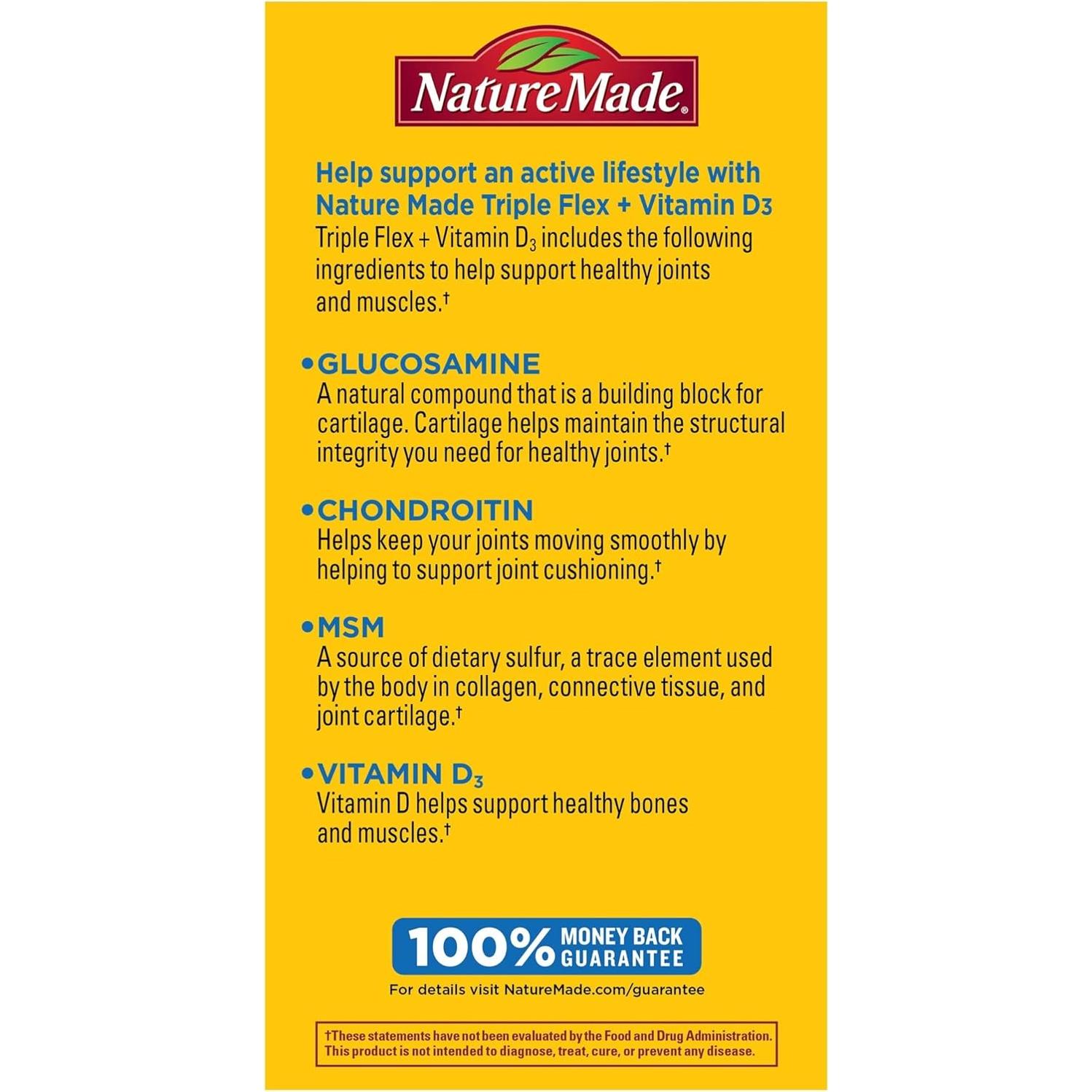 Nature Made TripleFlex Caplets 120 unidades con Vitamina D3