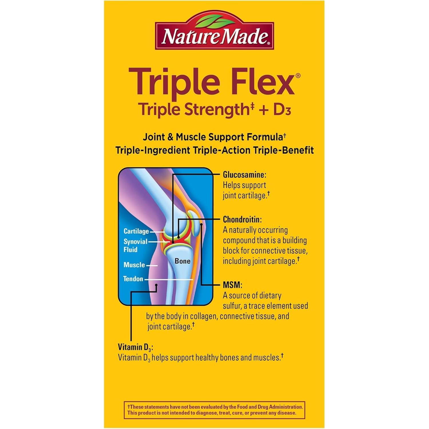 Nature Made TripleFlex Caplets 120 unidades con Vitamina D3