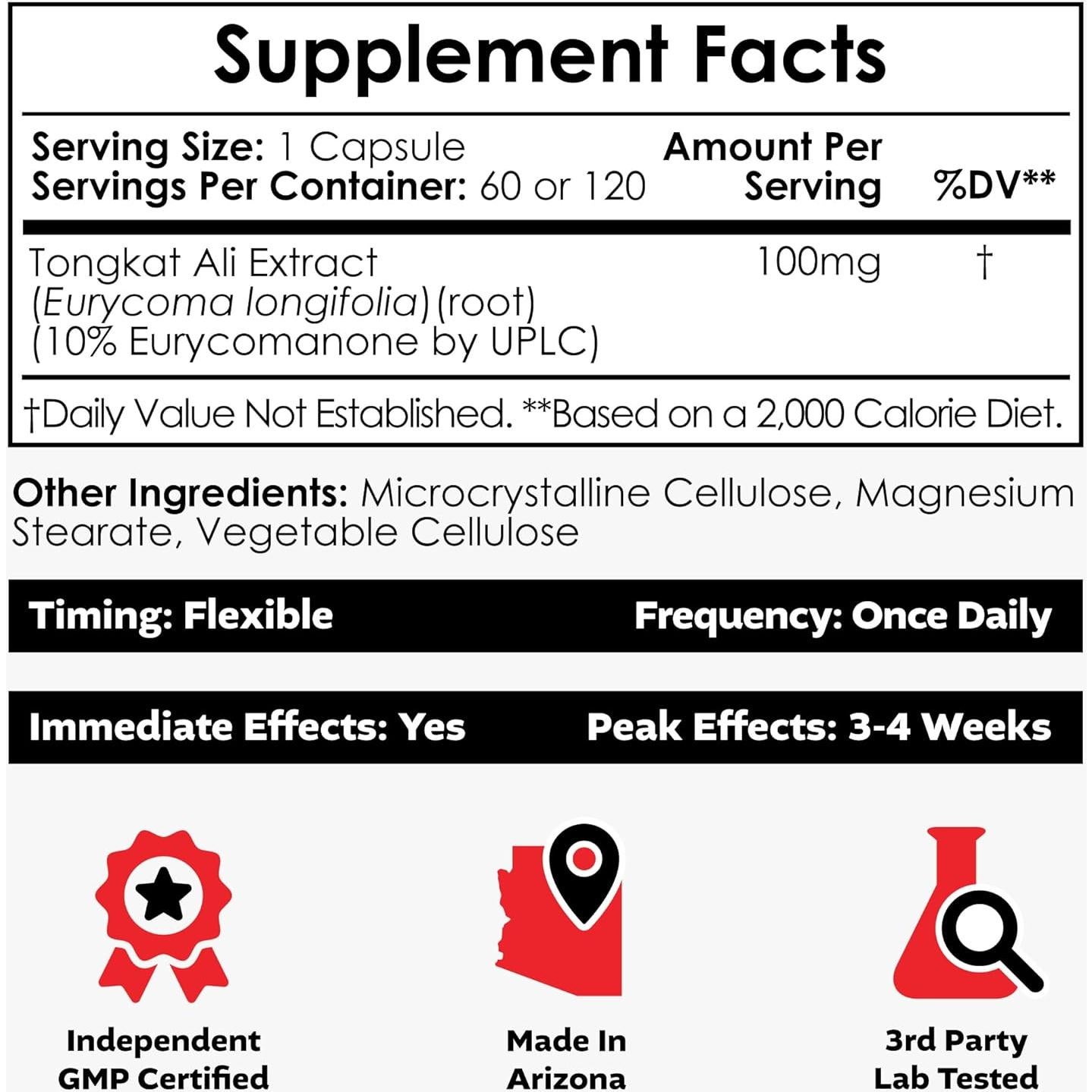 Cápsulas de Tongkat Ali Nootropics Depot 100mg 120 Unidades