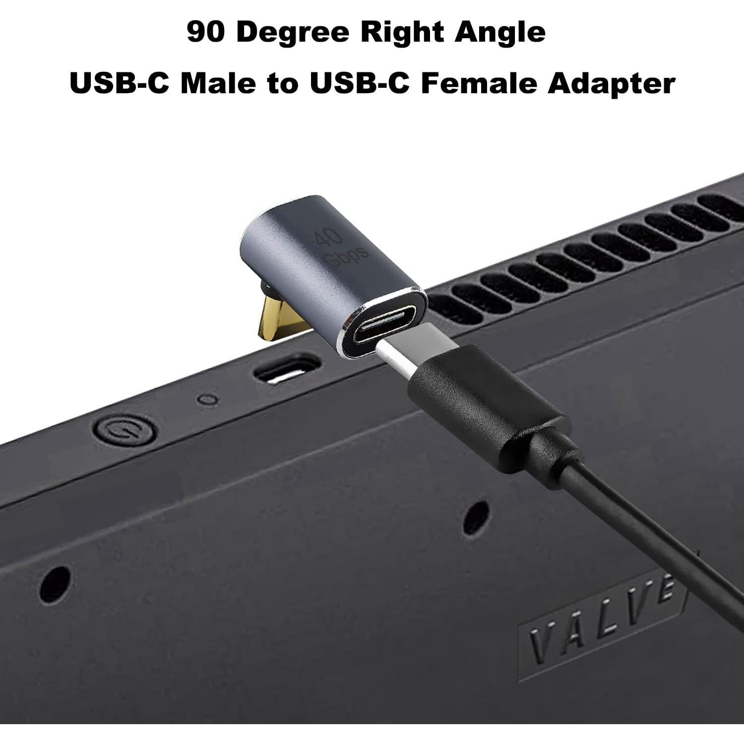 Adaptador USB-C 90° AreMe 100W 8K para Steam Deck y más