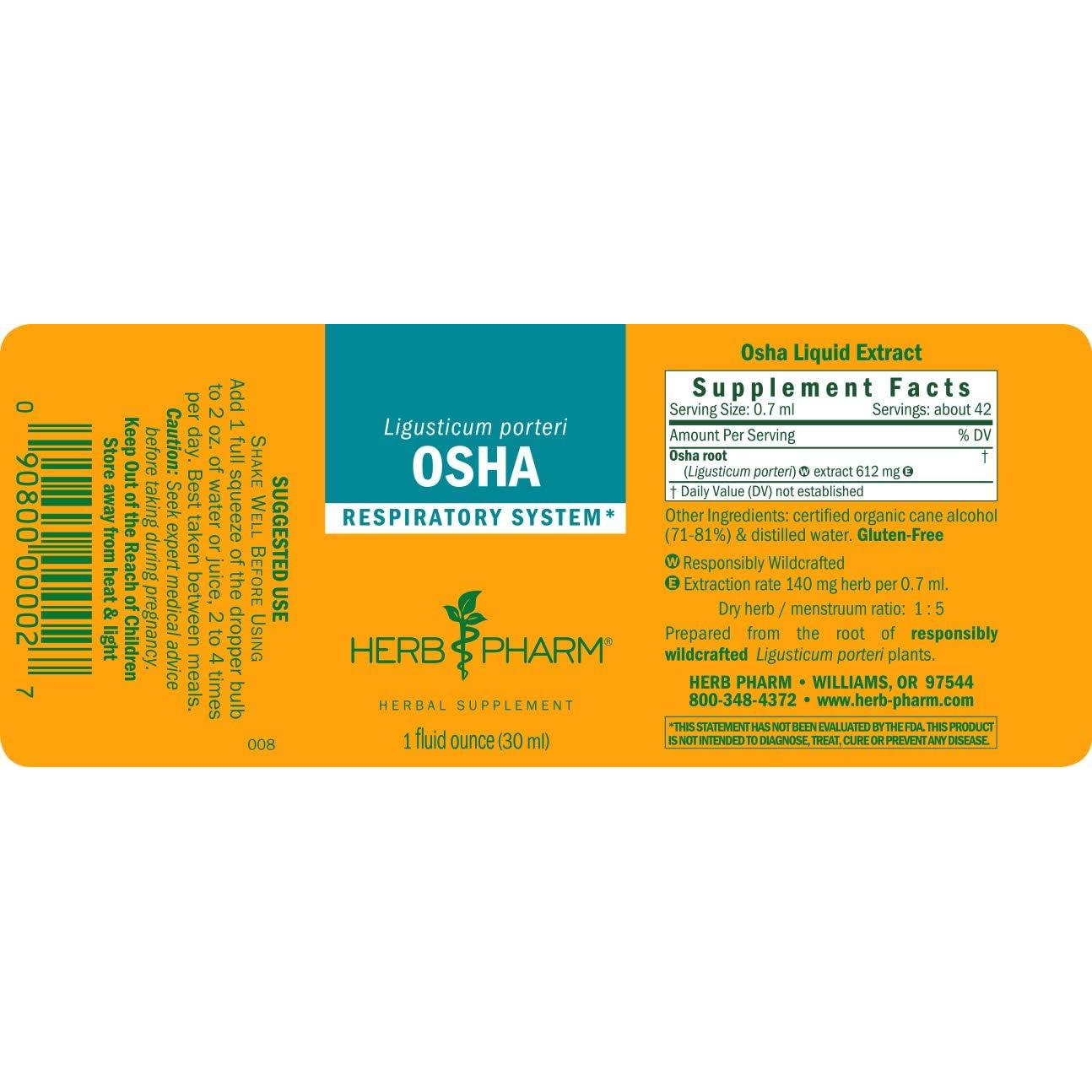 Extracto Líquido de Raíz de Osha Herb Pharm 29.57 ml